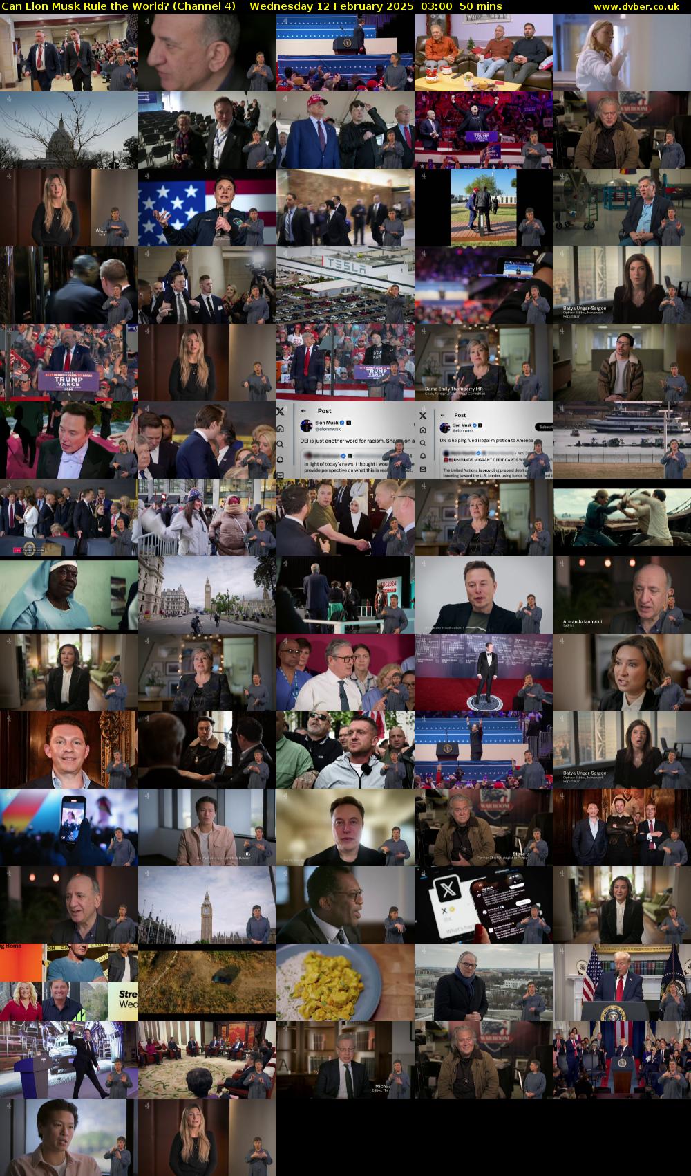 Can Elon Musk Rule the World? (Channel 4) Wednesday 12 February 2025 03:00 - 03:50