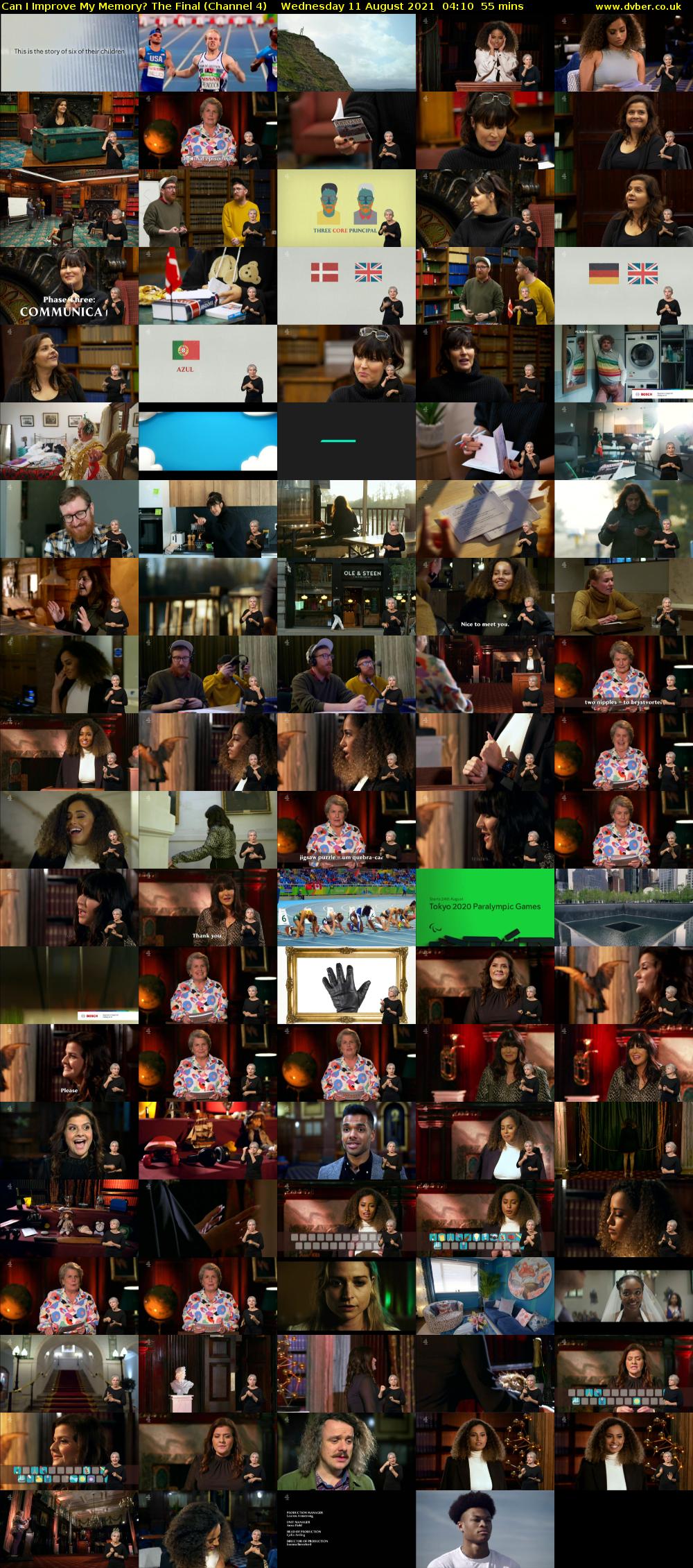 Can I Improve My Memory? The Final (Channel 4) Wednesday 11 August 2021 04:10 - 05:05