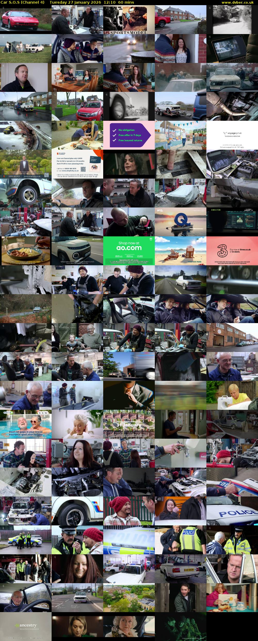 Car S.O.S (Channel 4) Tuesday 27 January 2026 12:10 - 13:10
