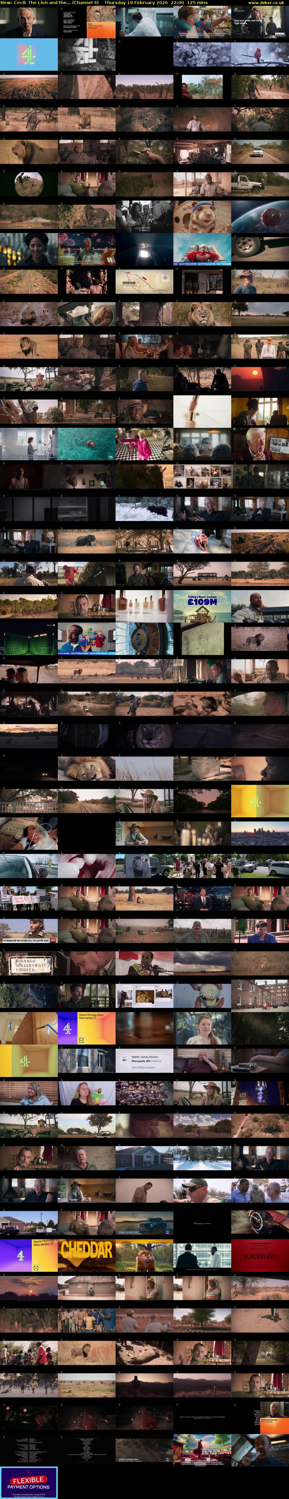 Cecil: The Lion and the... (Channel 4) Thursday 19 February 2026 22:00 - 00:05