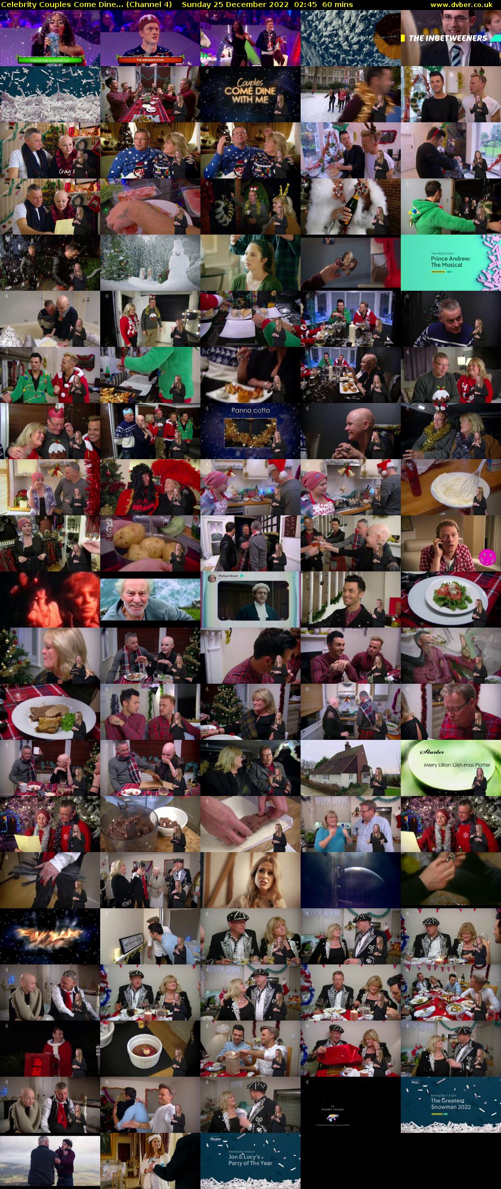 Celebrity Couples Come Dine... (Channel 4) Sunday 25 December 2022 02:45 - 03:45
