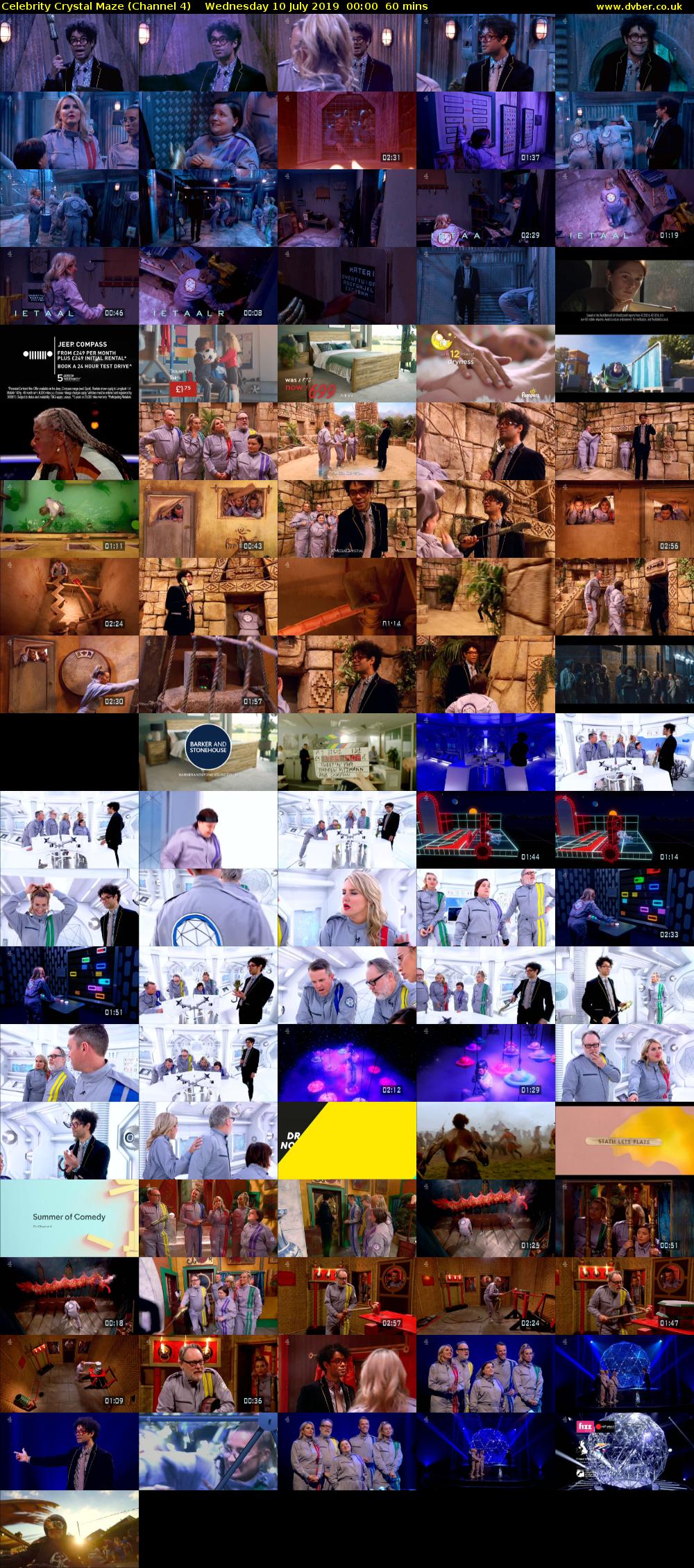 Celebrity Crystal Maze (Channel 4) Wednesday 10 July 2019 00:00 - 01:00