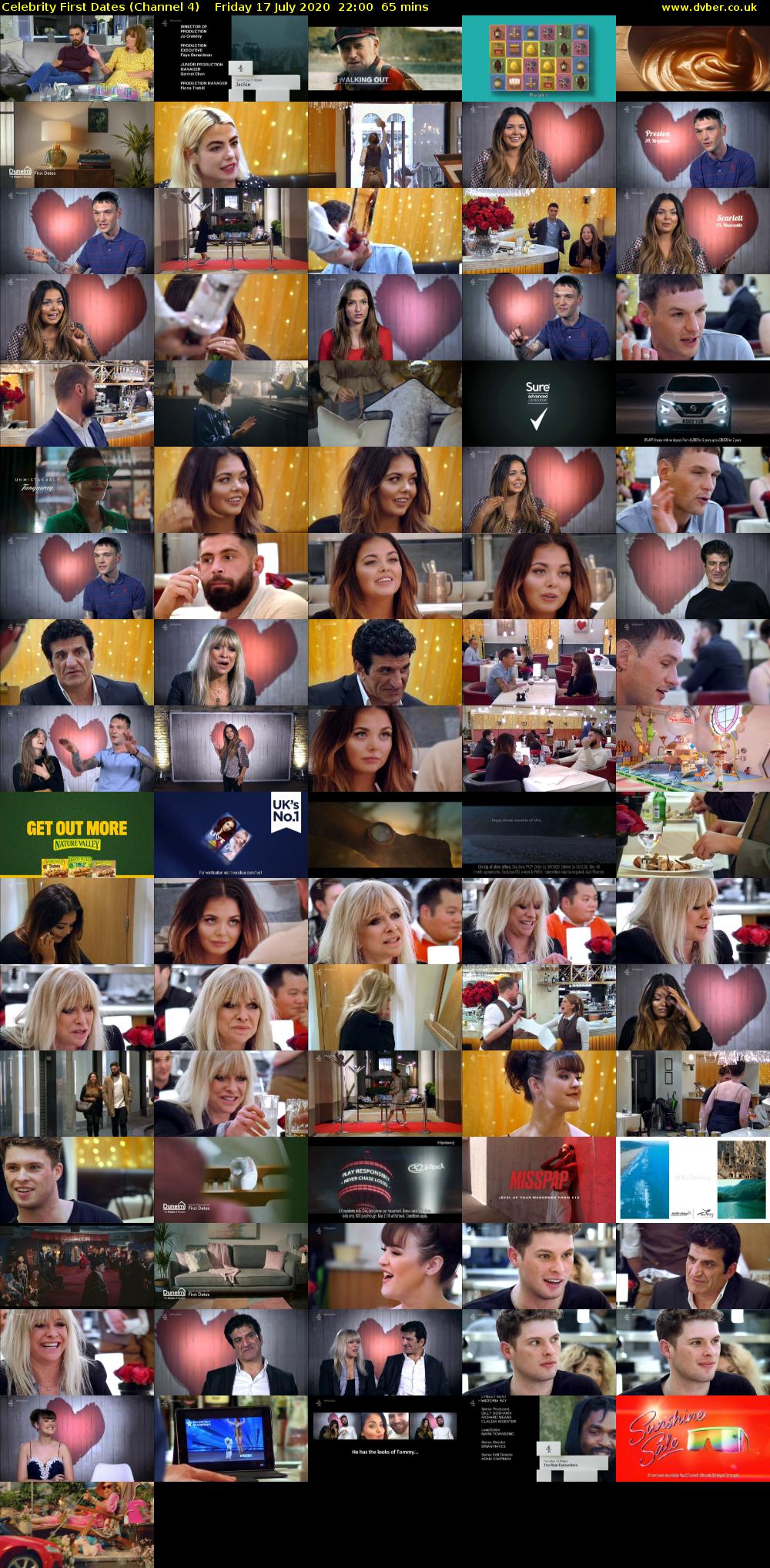 Celebrity First Dates (Channel 4) Friday 17 July 2020 22:00 - 23:05