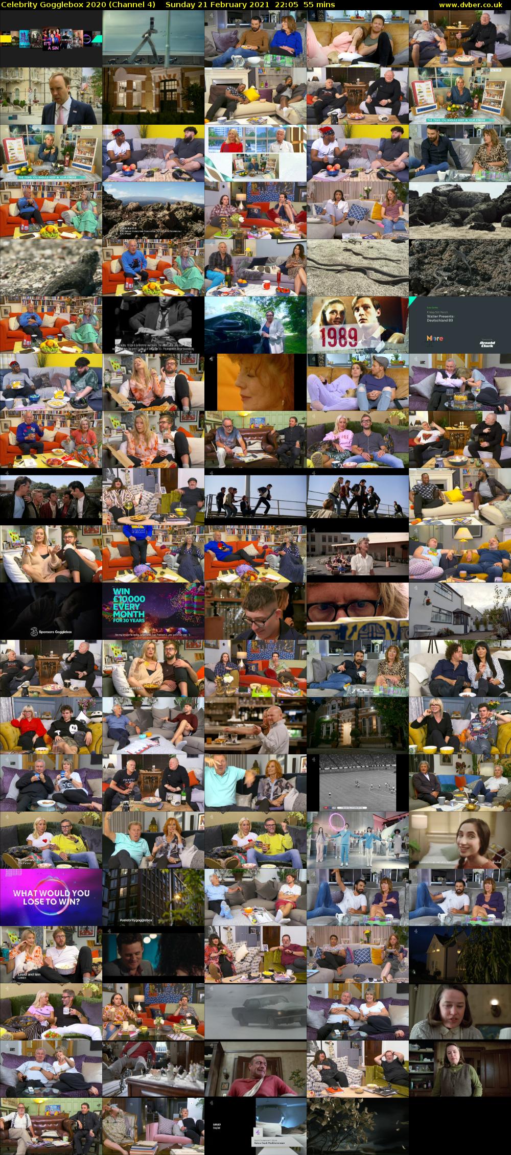 Celebrity Gogglebox 2020 (Channel 4) Sunday 21 February 2021 22:05 - 23:00