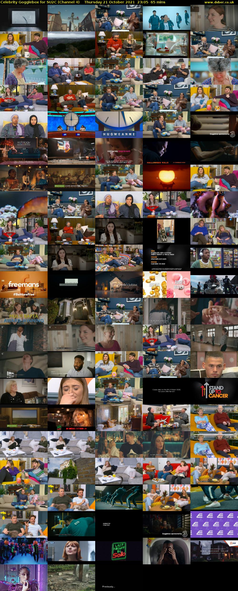 Celebrity Gogglebox for SU2C (Channel 4) Thursday 21 October 2021 23:05 - 00:10
