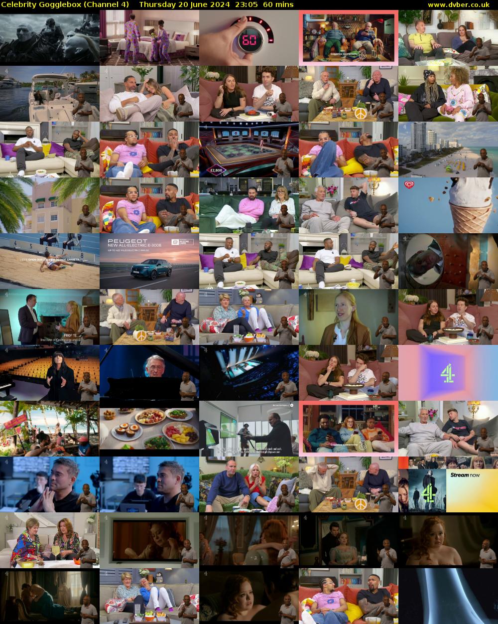 Celebrity Gogglebox (Channel 4) Thursday 20 June 2024 23:05 - 00:05