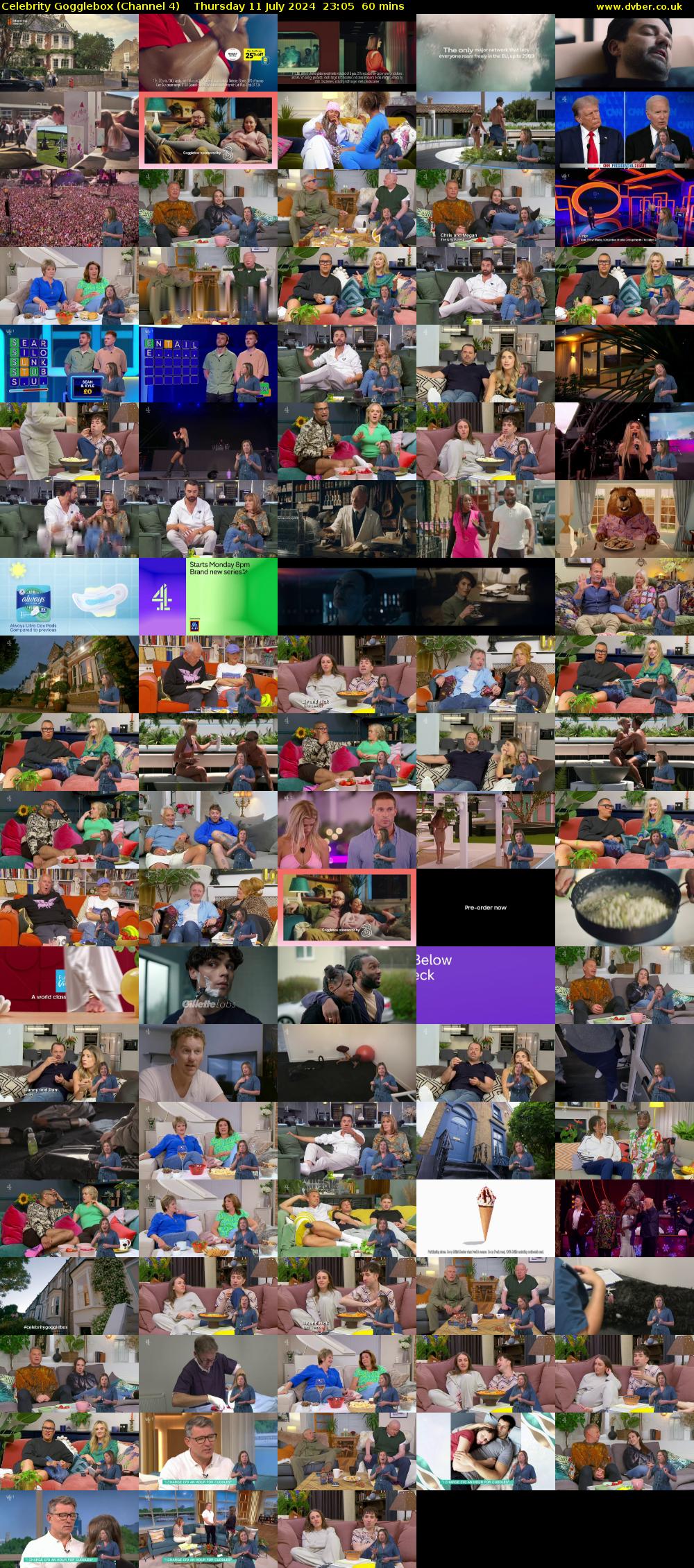 Celebrity Gogglebox (Channel 4) Thursday 11 July 2024 23:05 - 00:05