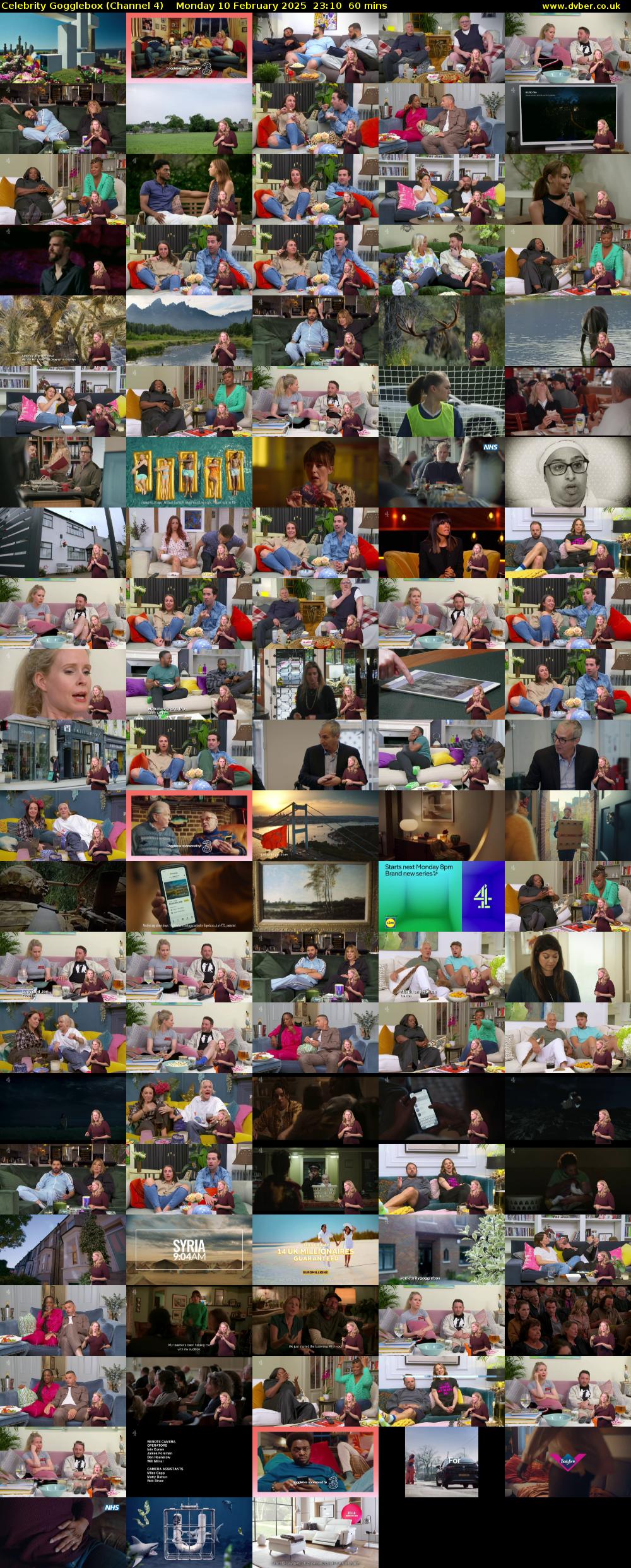 Celebrity Gogglebox (Channel 4) Monday 10 February 2025 23:10 - 00:10