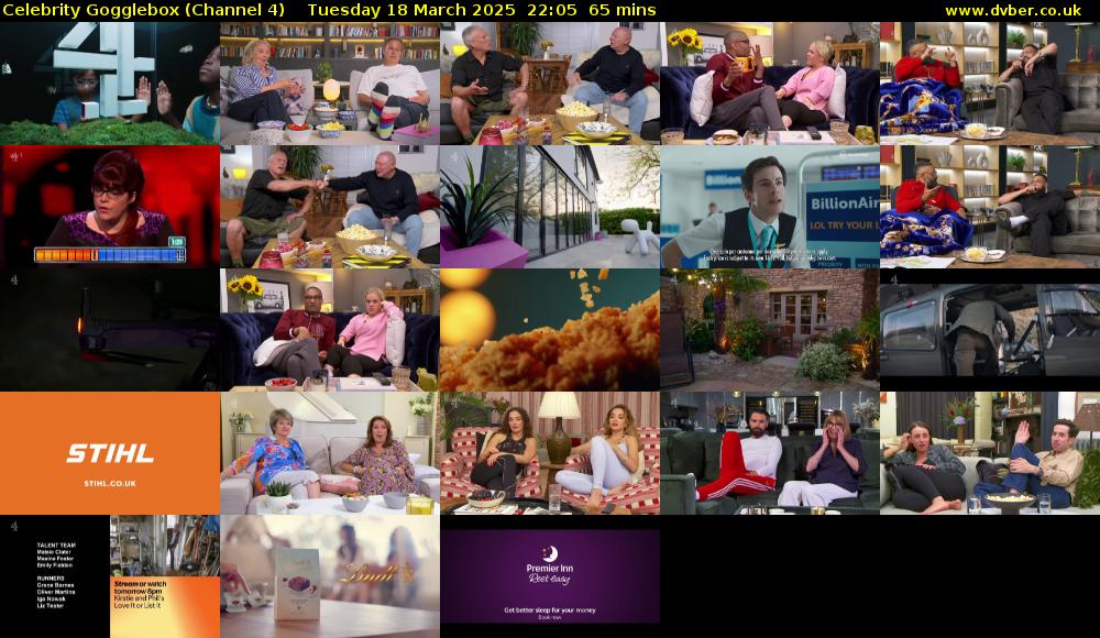 Celebrity Gogglebox (Channel 4) Tuesday 18 March 2025 22:05 - 23:10