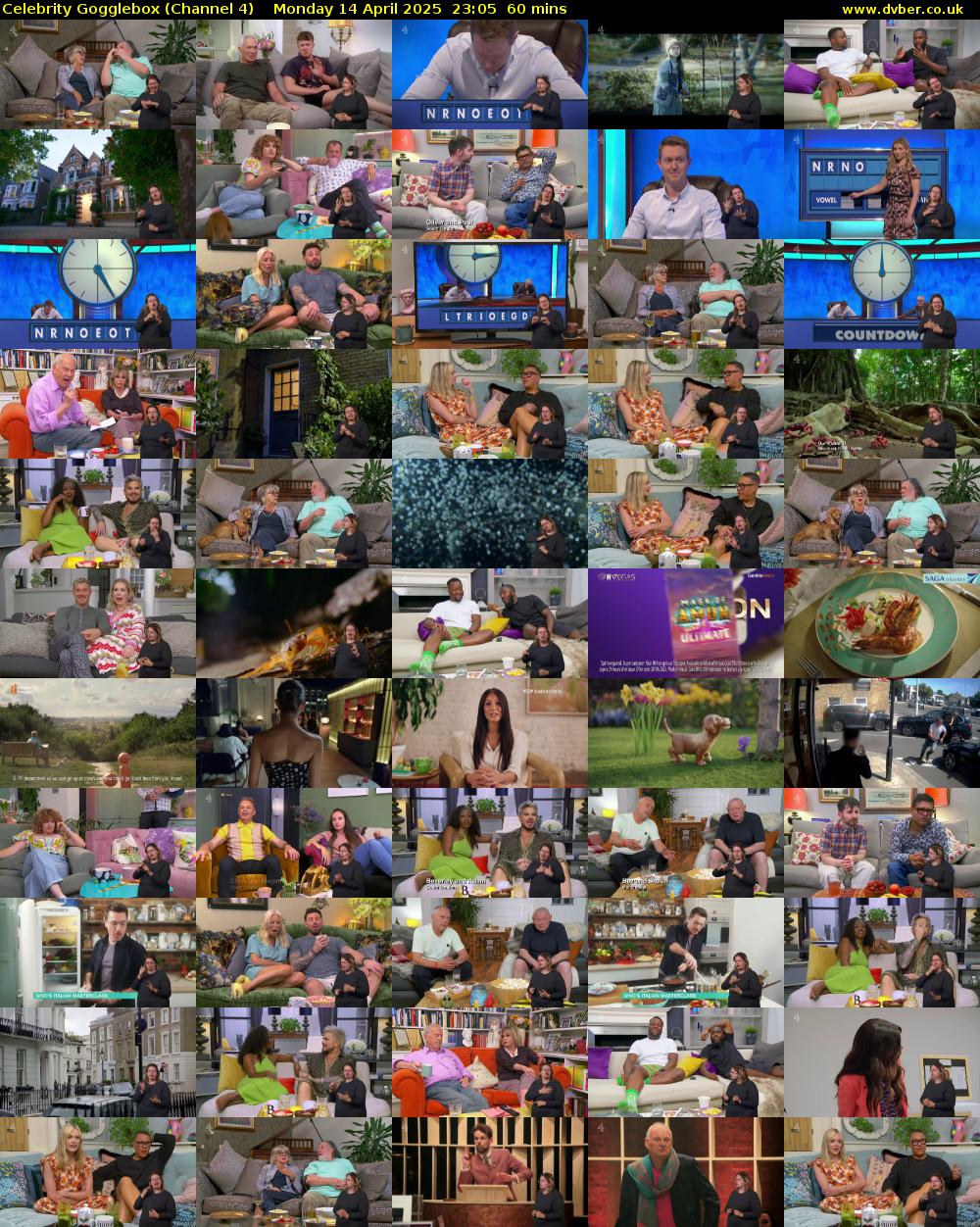 Celebrity Gogglebox (Channel 4) Monday 14 April 2025 23:05 - 00:05