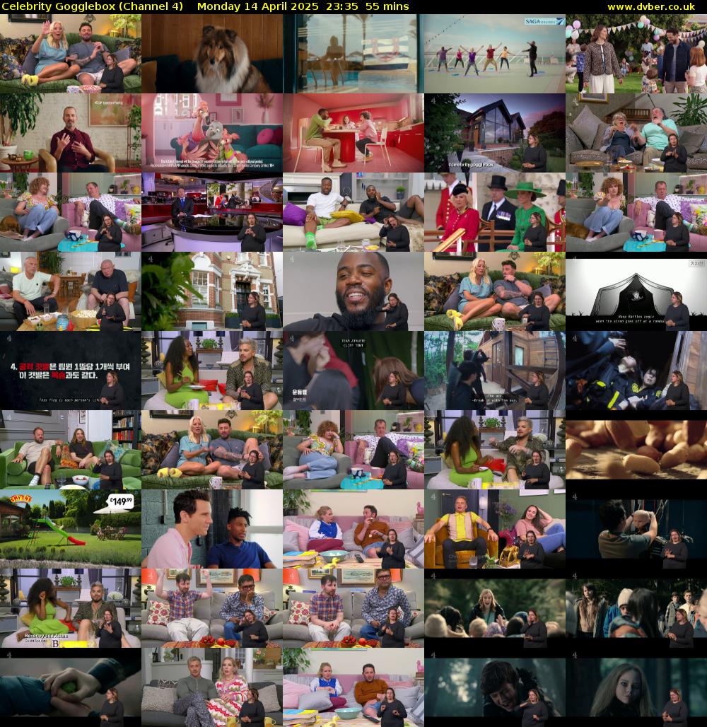 Celebrity Gogglebox (Channel 4) Monday 14 April 2025 23:35 - 00:30