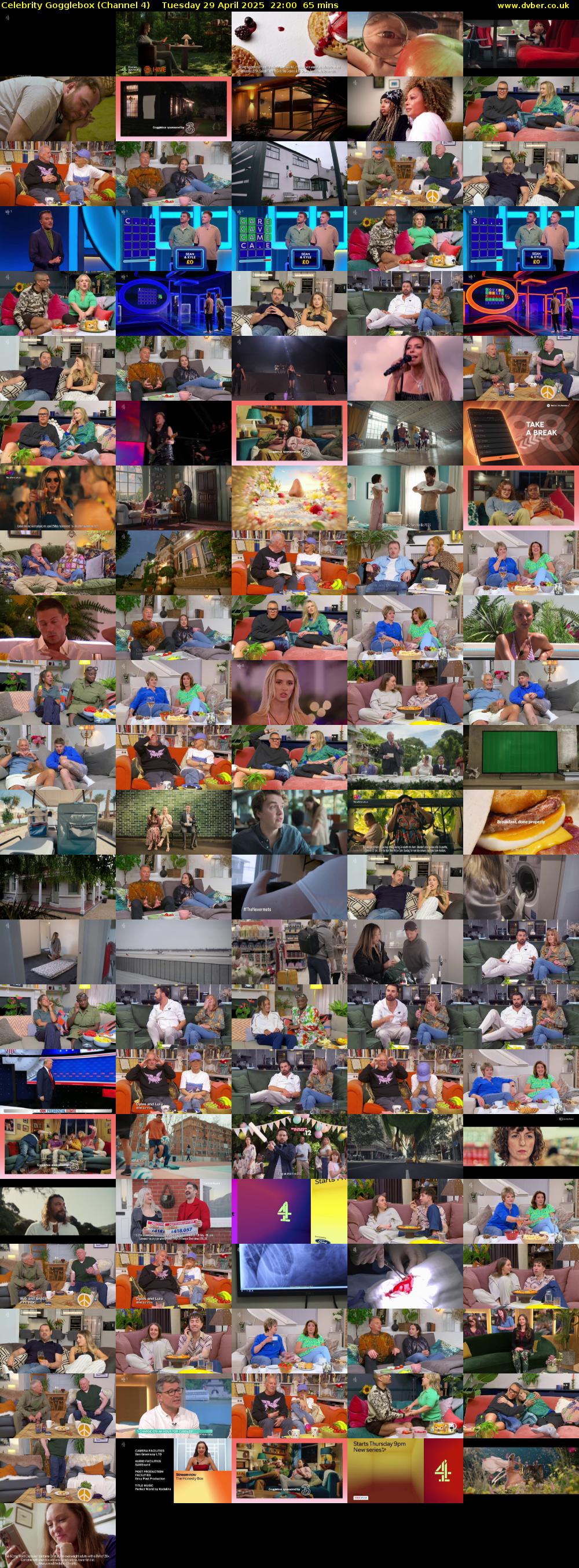 Celebrity Gogglebox (Channel 4) Tuesday 29 April 2025 22:00 - 23:05