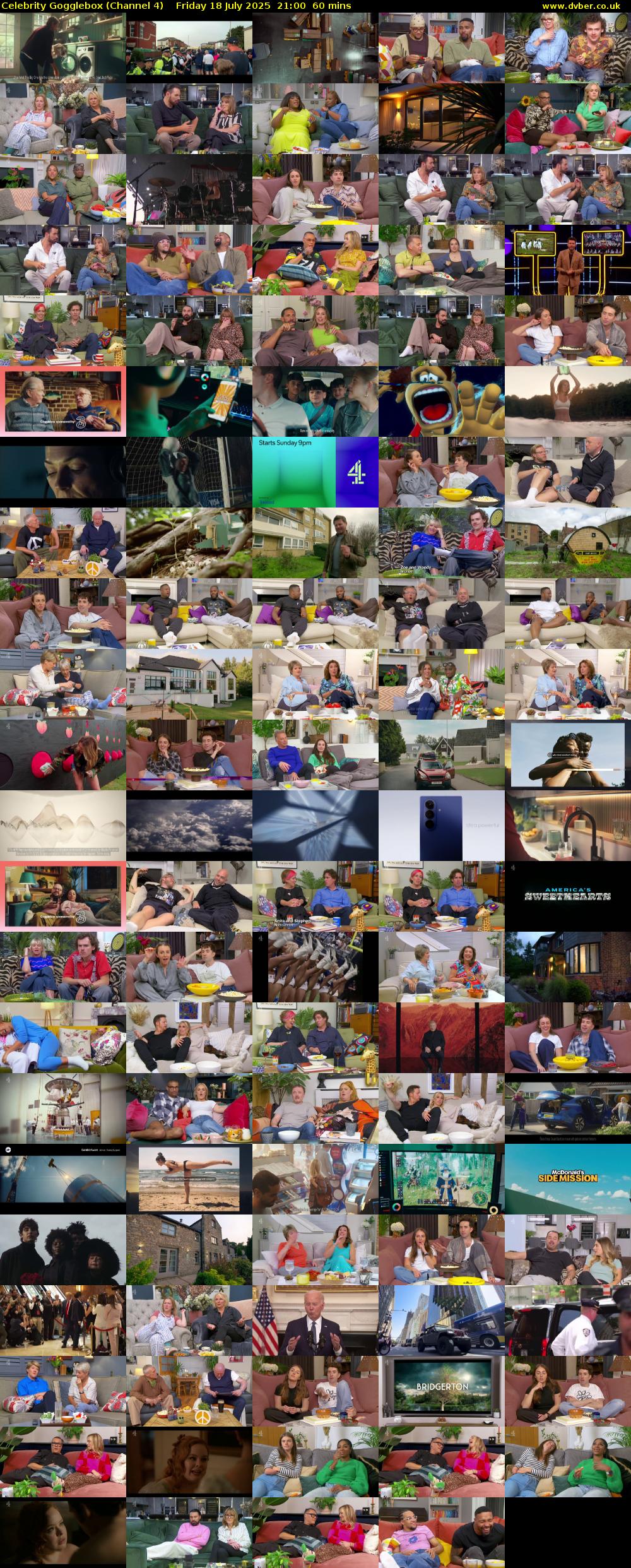 Celebrity Gogglebox (Channel 4) Friday 18 July 2025 21:00 - 22:00