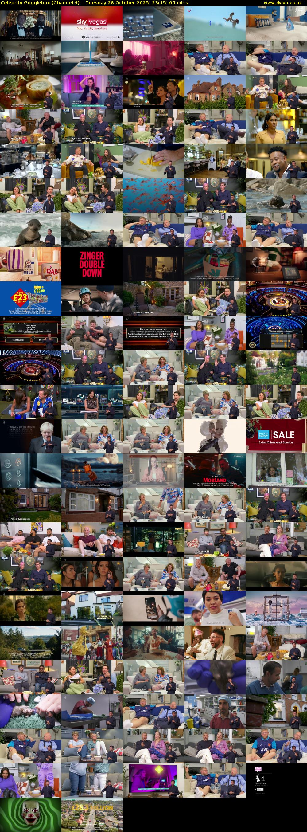 Celebrity Gogglebox (Channel 4) Tuesday 28 October 2025 23:15 - 00:20