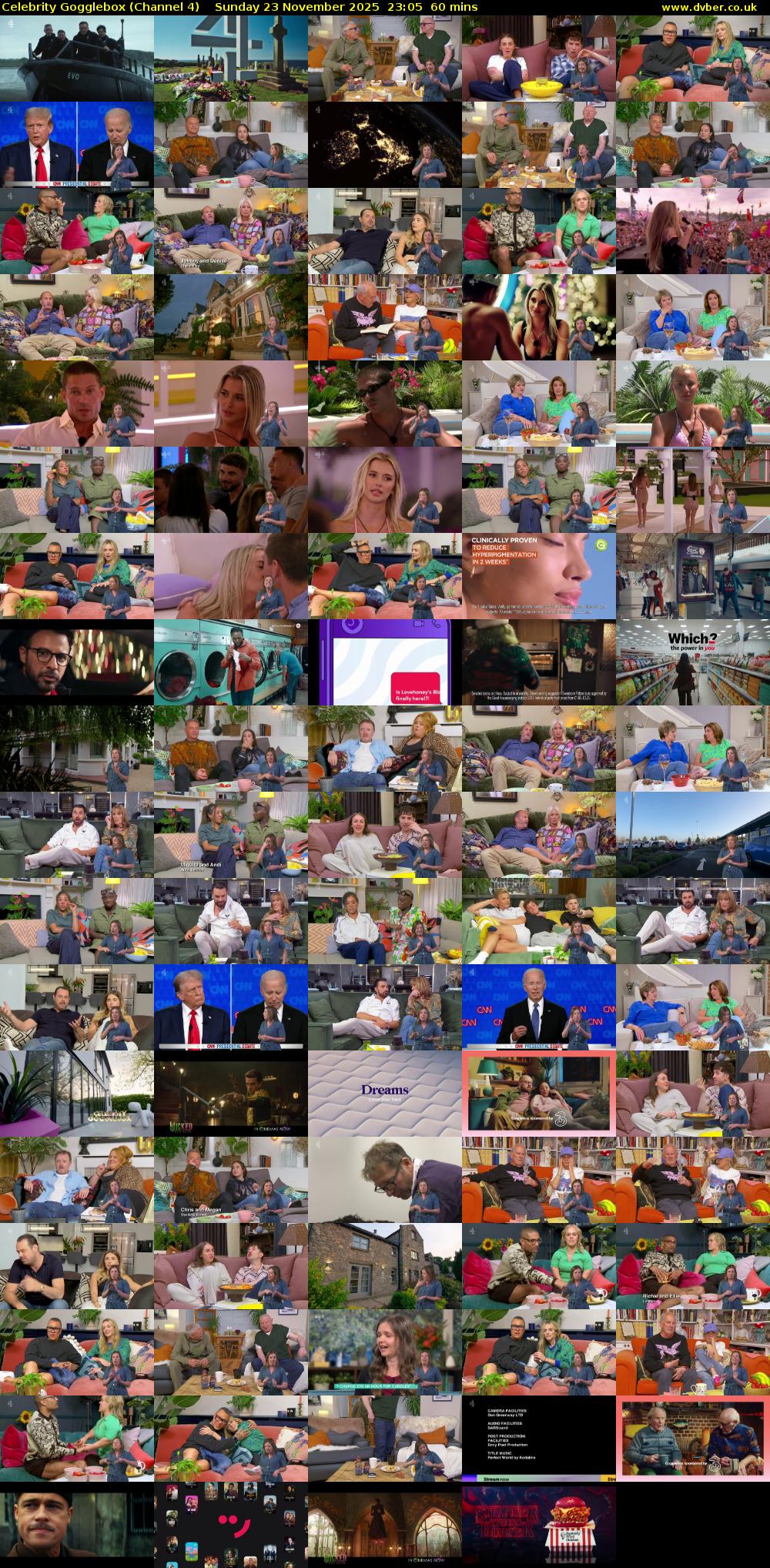 Celebrity Gogglebox (Channel 4) Sunday 23 November 2025 23:05 - 00:05