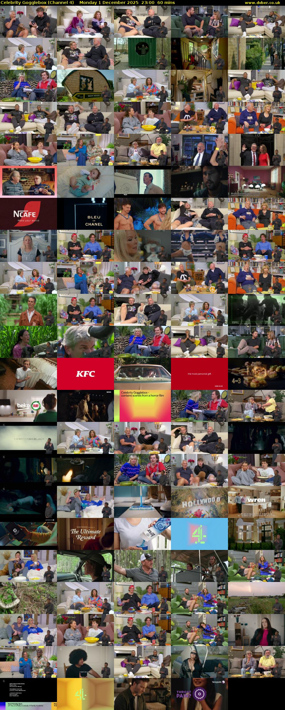 Celebrity Gogglebox (Channel 4) Monday 1 December 2025 23:00 - 00:00