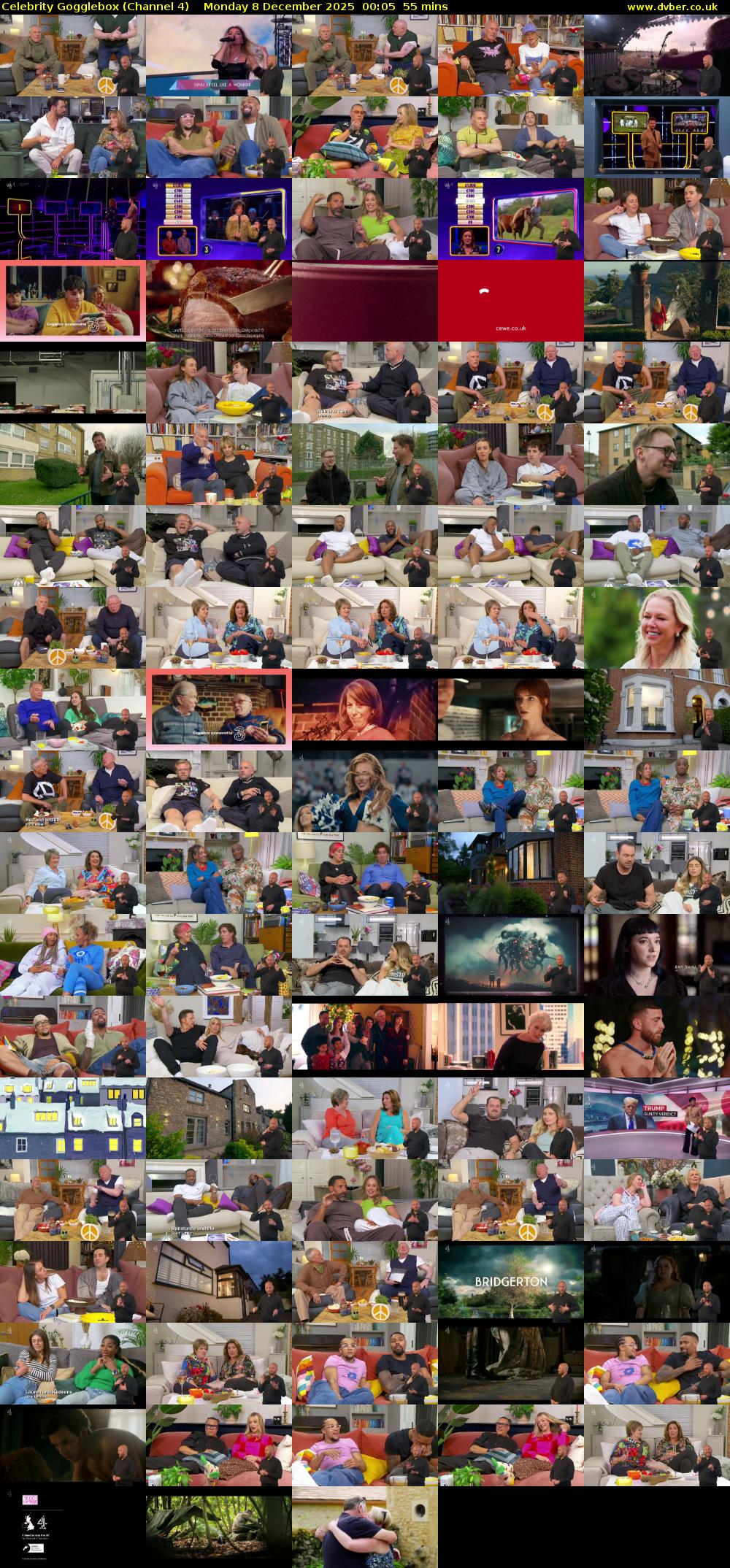 Celebrity Gogglebox (Channel 4) Monday 8 December 2025 00:05 - 01:00