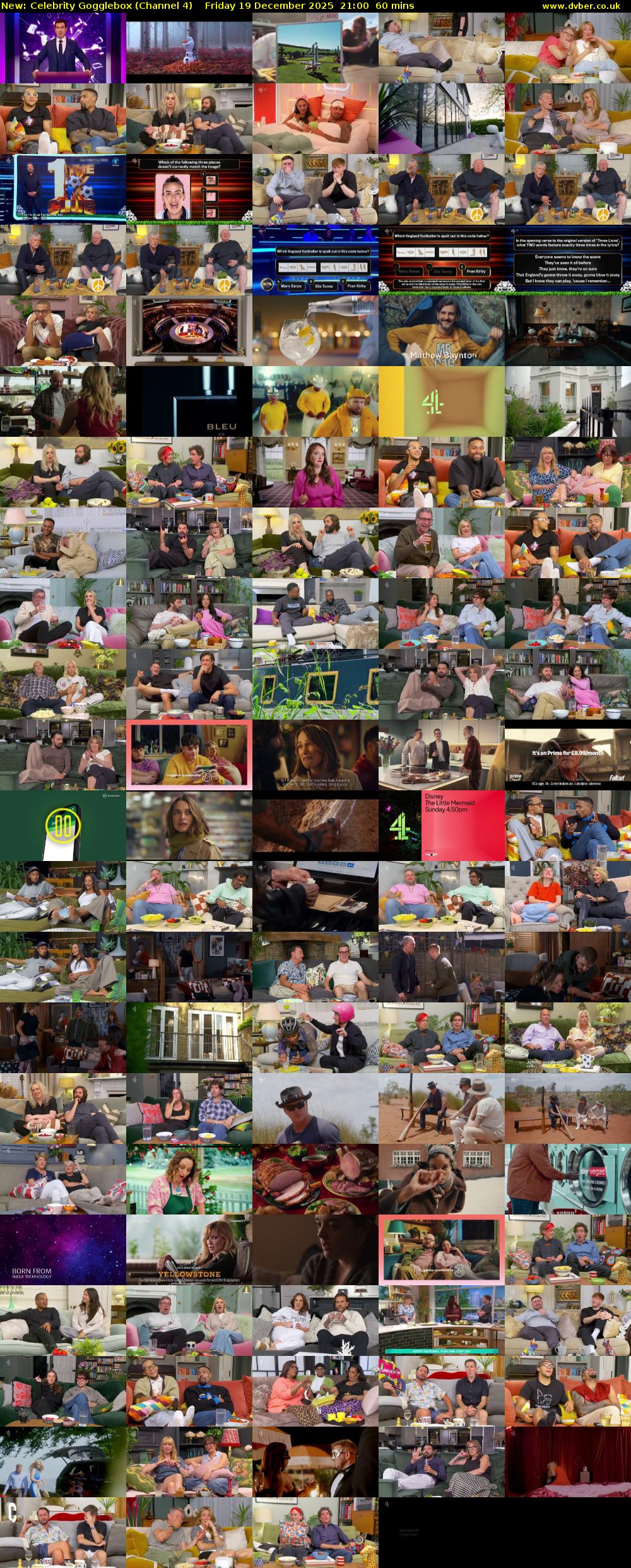 Celebrity Gogglebox (Channel 4) Friday 19 December 2025 21:00 - 22:00