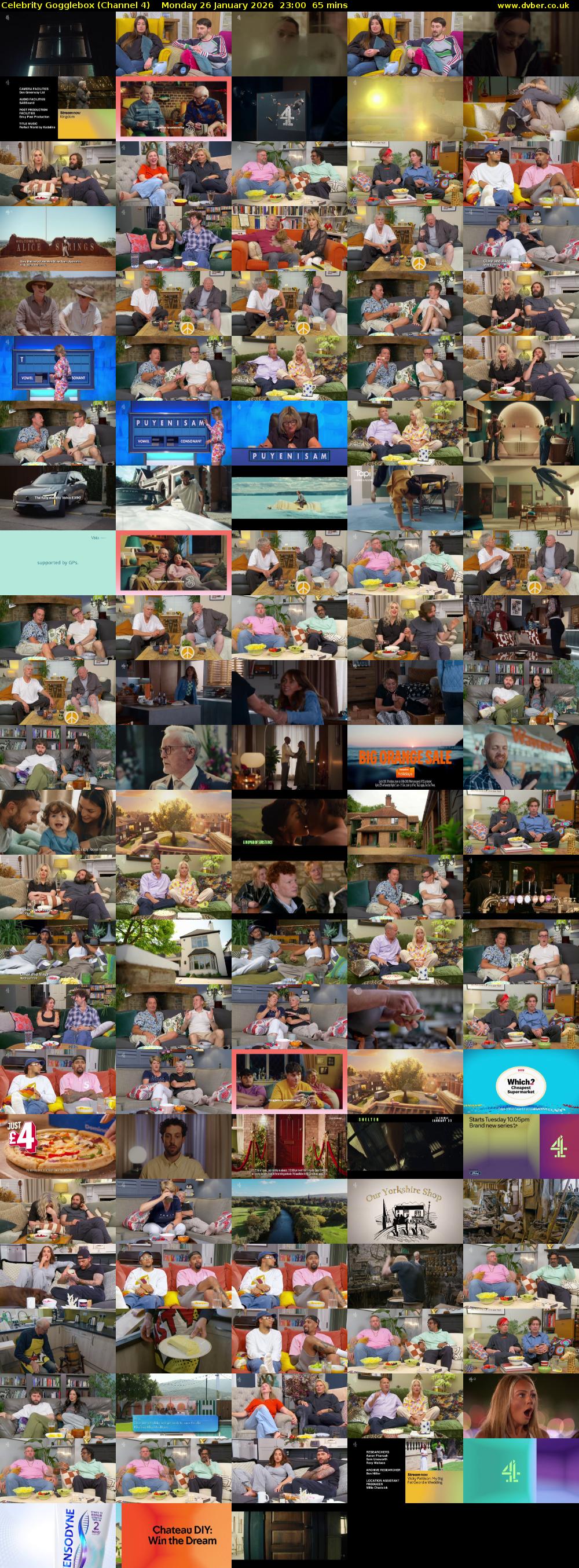 Celebrity Gogglebox (Channel 4) Monday 26 January 2026 23:00 - 00:05