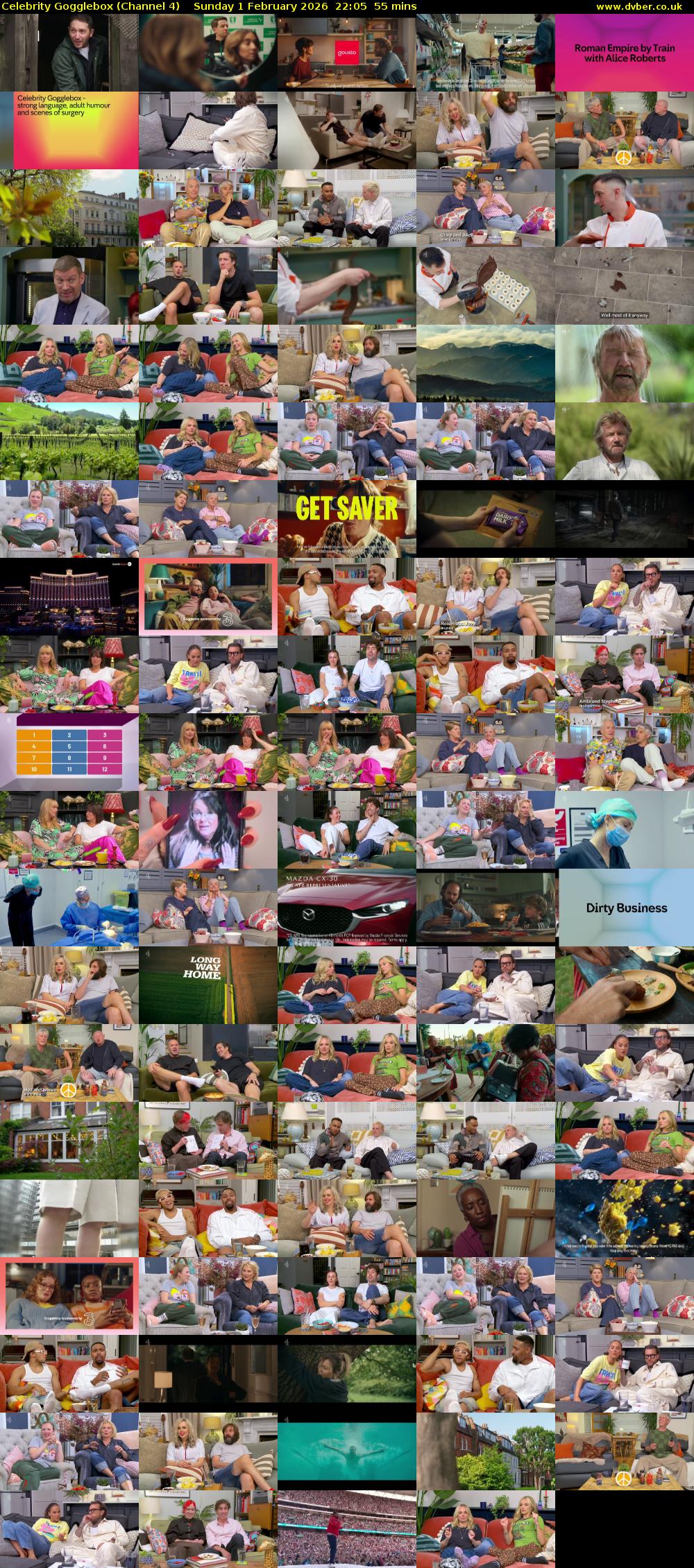 Celebrity Gogglebox (Channel 4) Sunday 1 February 2026 22:05 - 23:00