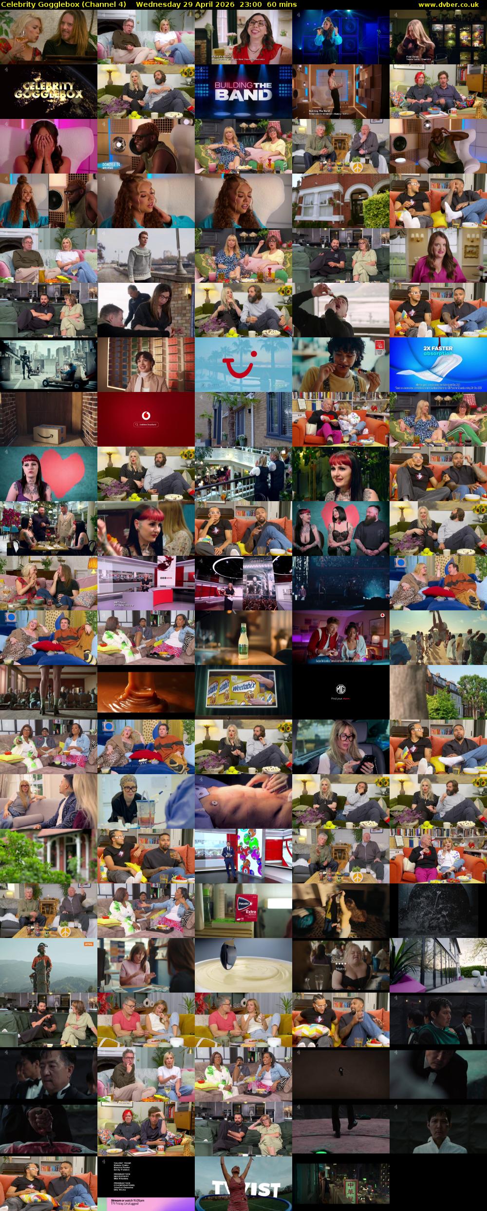 Celebrity Gogglebox (Channel 4) Wednesday 29 April 2026 23:00 - 00:00