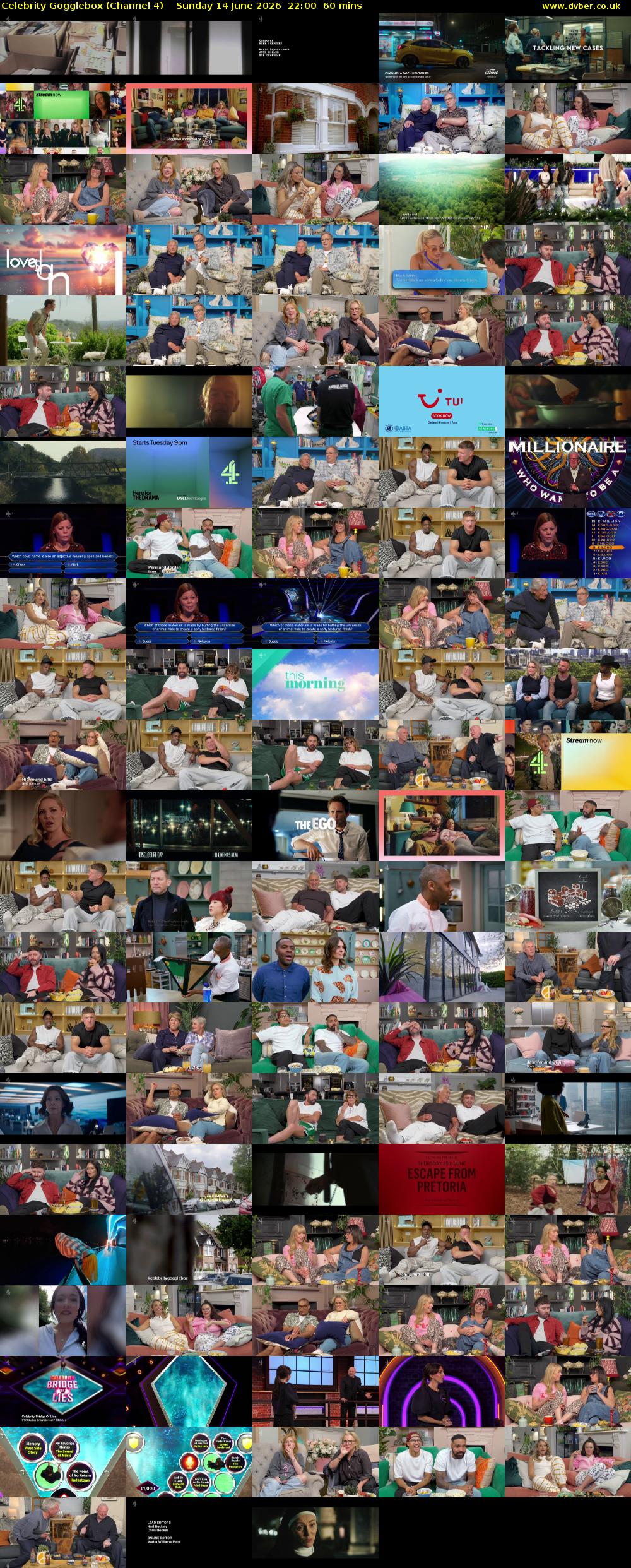 Celebrity Gogglebox (Channel 4) Sunday 14 June 2026 22:00 - 23:00