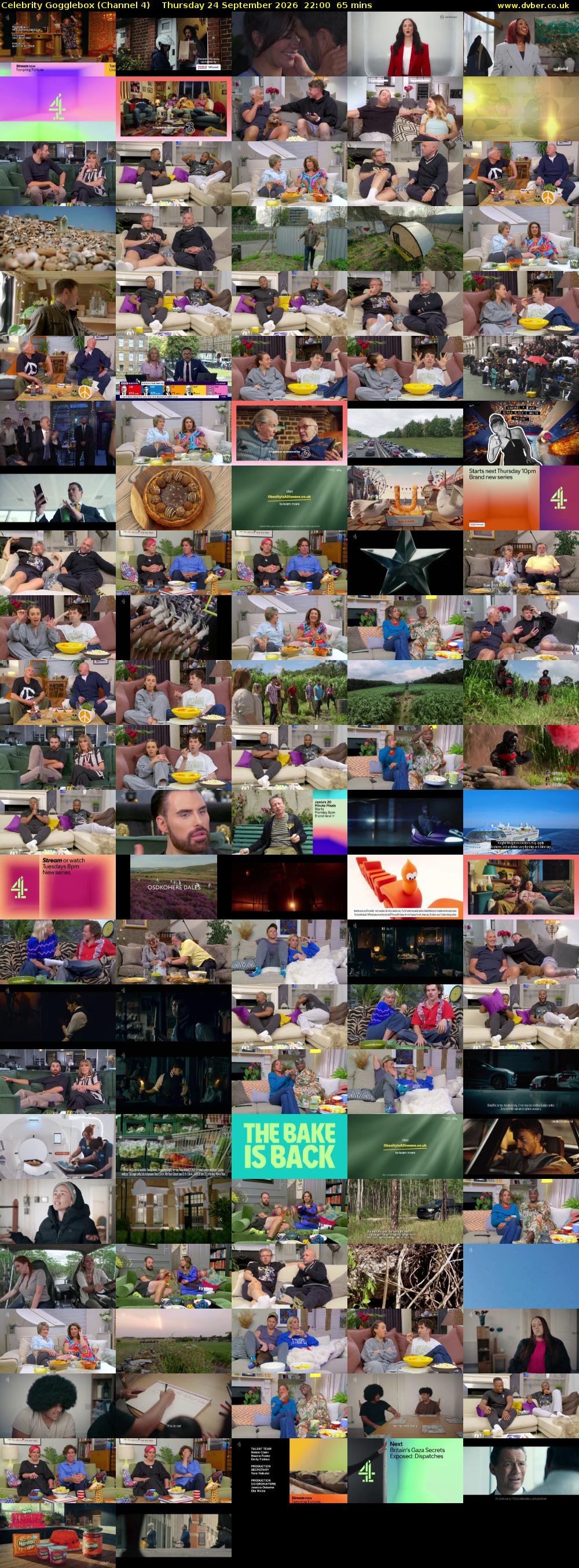 Celebrity Gogglebox (Channel 4) Thursday 24 September 2026 22:00 - 23:05