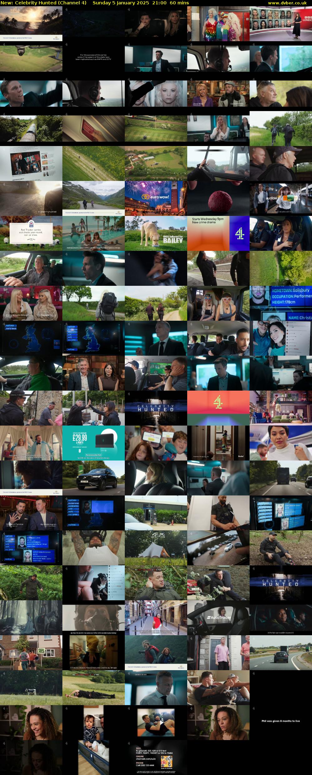 Celebrity Hunted (Channel 4) Sunday 5 January 2025 21:00 - 22:00