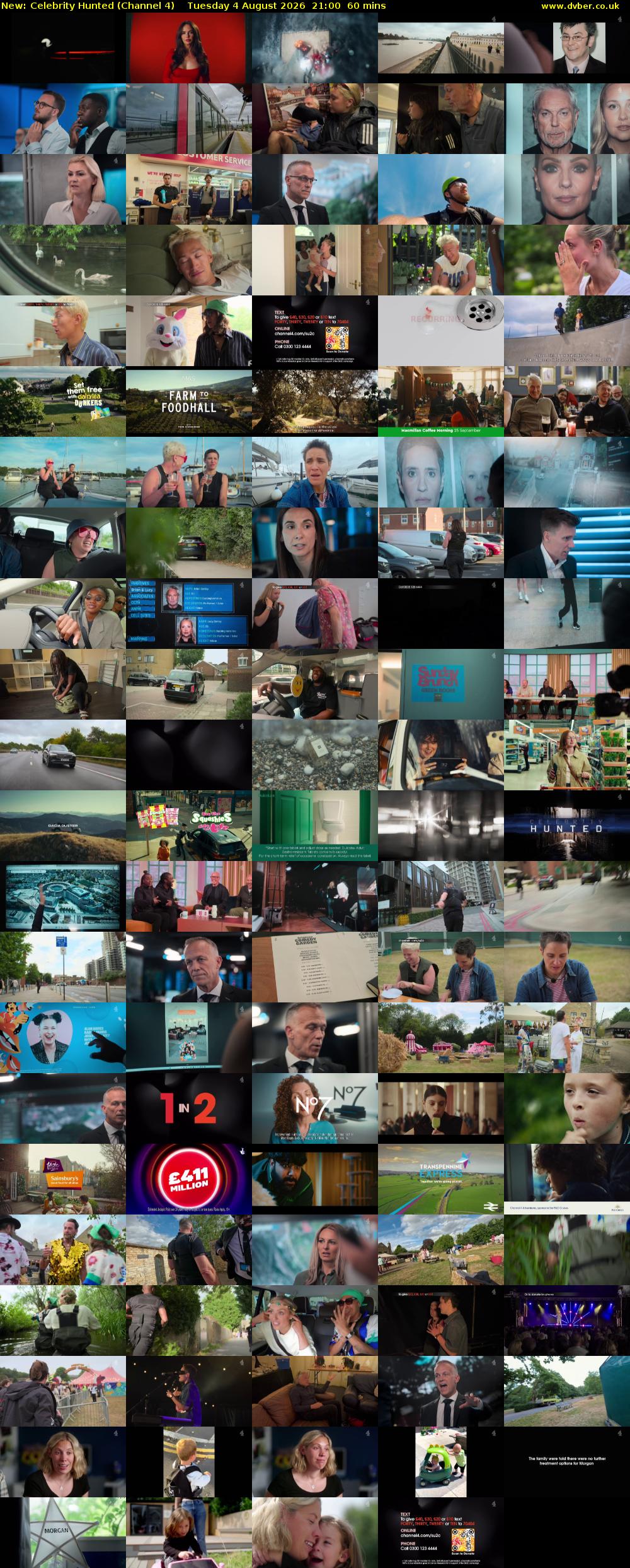 Celebrity Hunted (Channel 4) Tuesday 4 August 2026 21:00 - 22:00