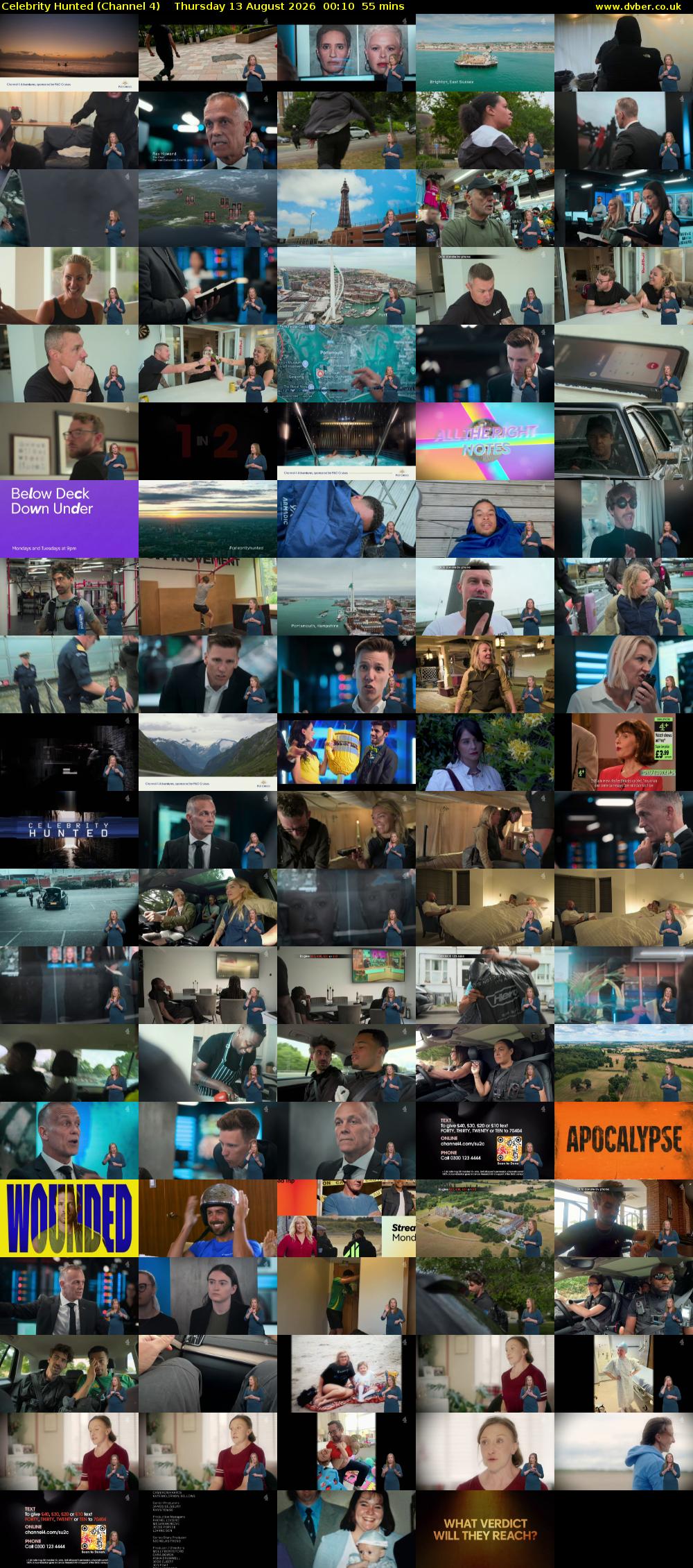 Celebrity Hunted (Channel 4) Thursday 13 August 2026 00:10 - 01:05
