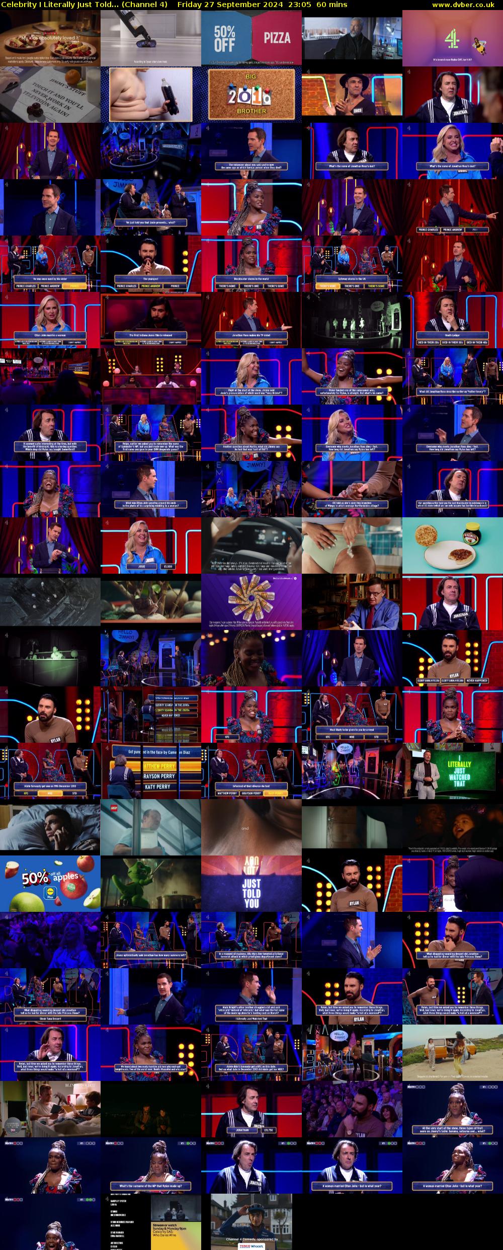 Celebrity I Literally Just Told... (Channel 4) Friday 27 September 2024 23:05 - 00:05