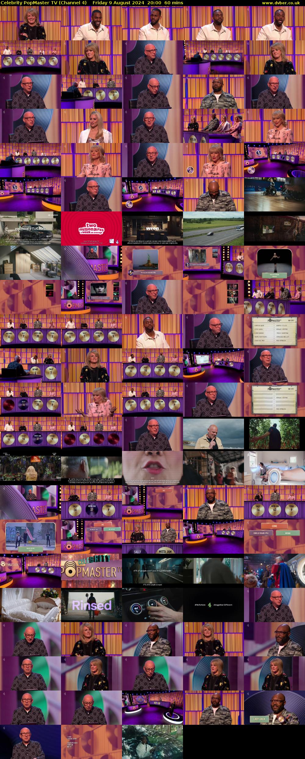 Celebrity PopMaster TV (Channel 4) Friday 9 August 2024 20:00 - 21:00