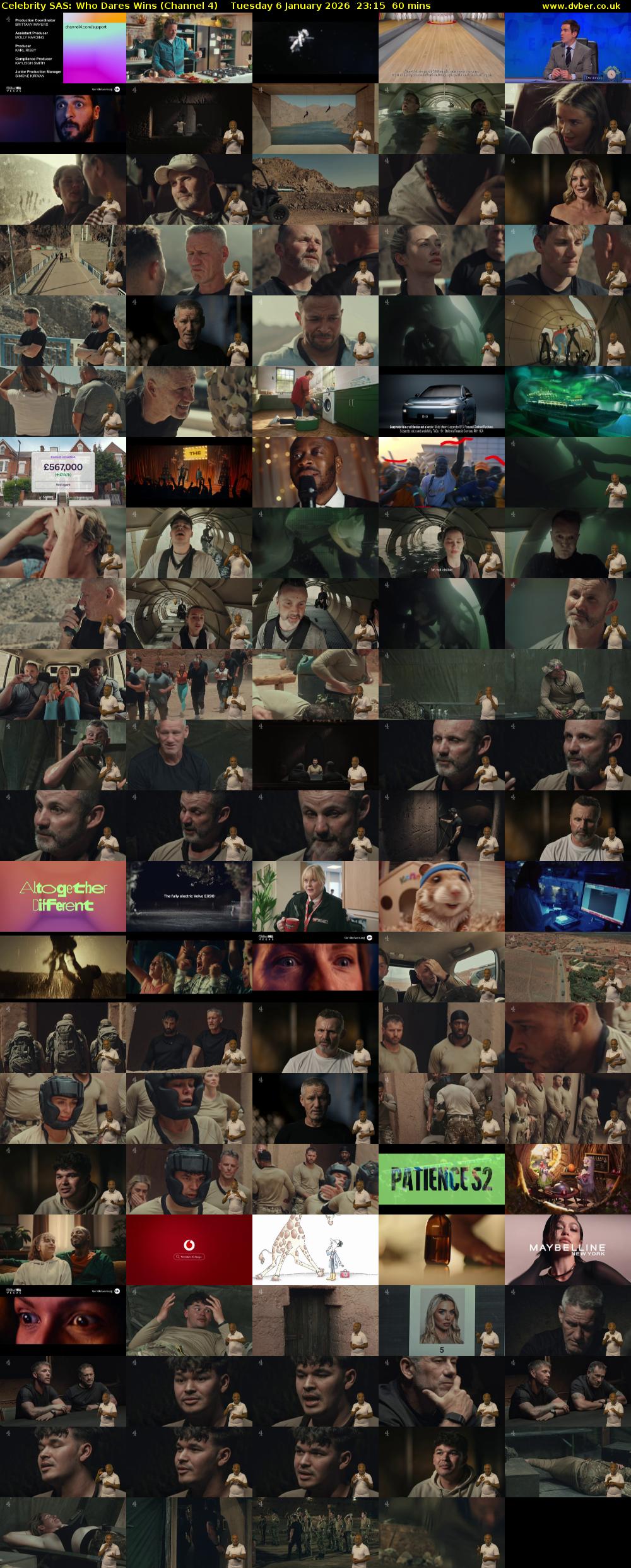 Celebrity SAS: Who Dares Wins (Channel 4) Tuesday 6 January 2026 23:15 - 00:15