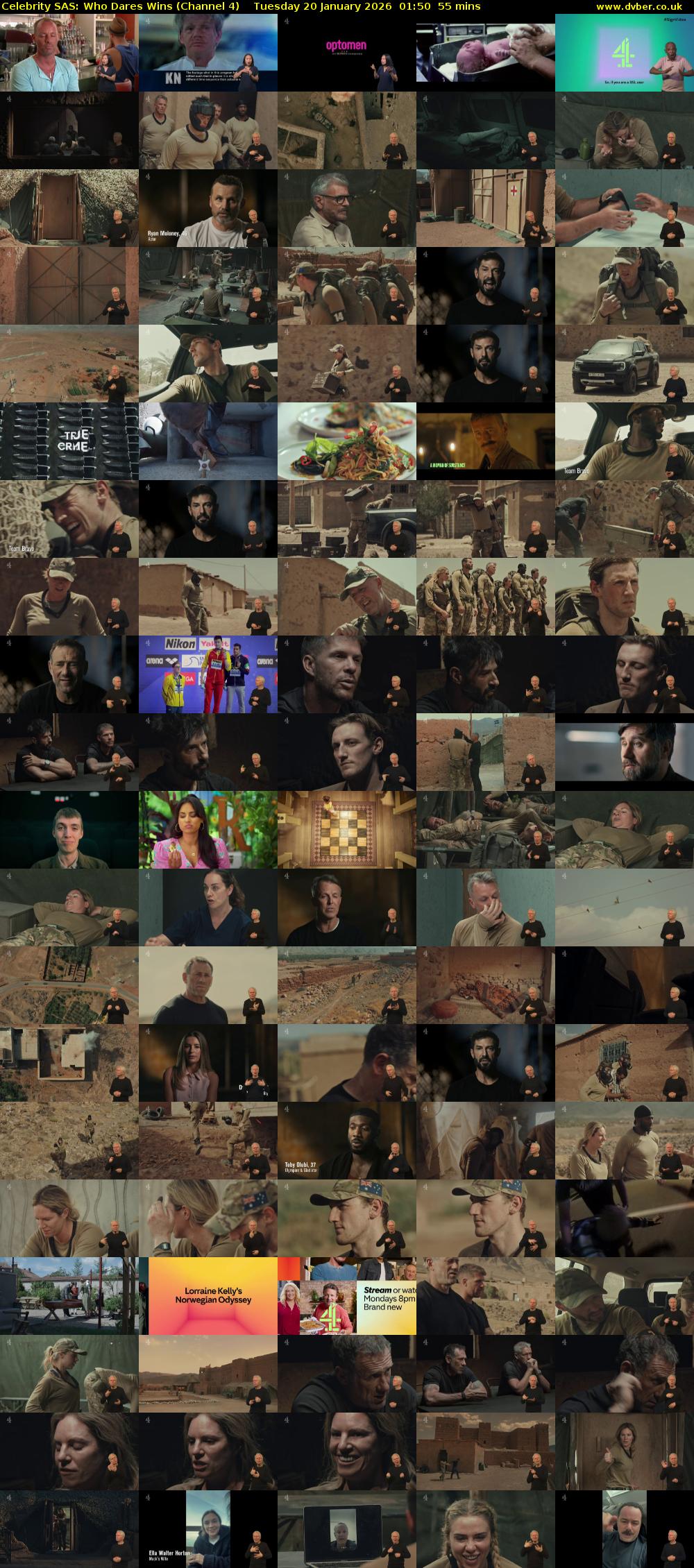 Celebrity SAS: Who Dares Wins (Channel 4) Tuesday 20 January 2026 01:50 - 02:45
