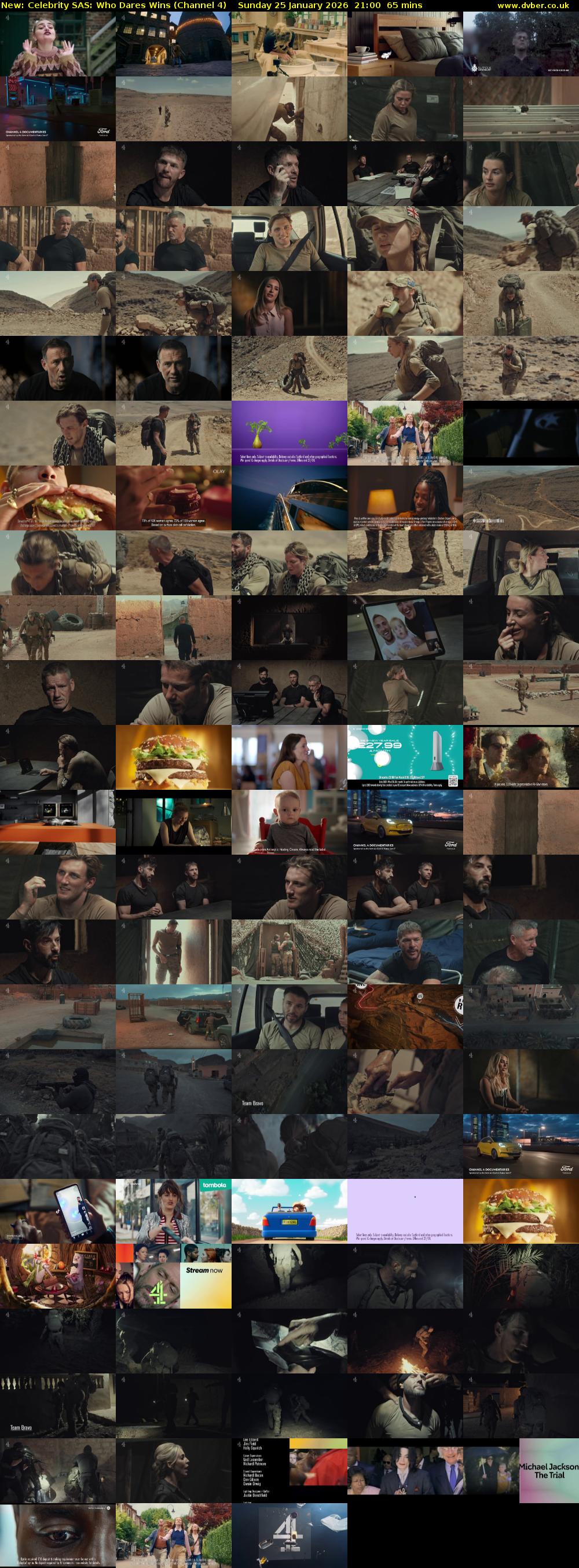 Celebrity SAS: Who Dares Wins (Channel 4) Sunday 25 January 2026 21:00 - 22:05