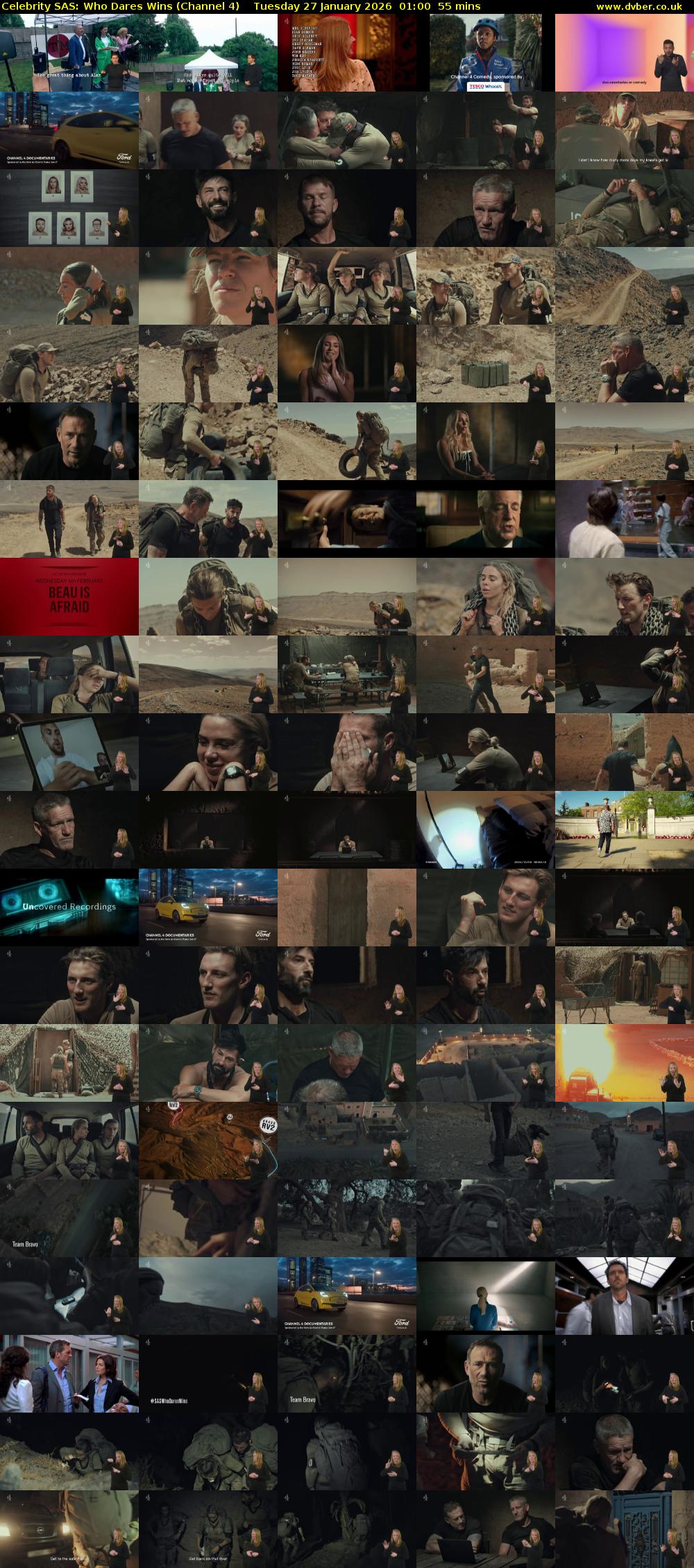 Celebrity SAS: Who Dares Wins (Channel 4) Tuesday 27 January 2026 01:00 - 01:55