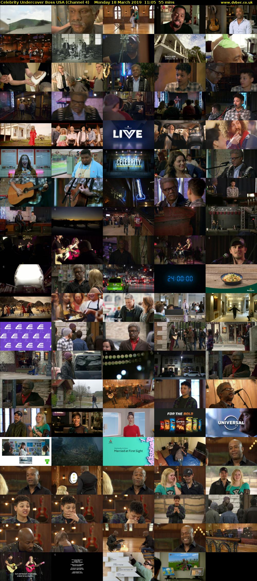 Celebrity Undercover Boss USA (Channel 4) Monday 18 March 2019 11:05 - 12:00