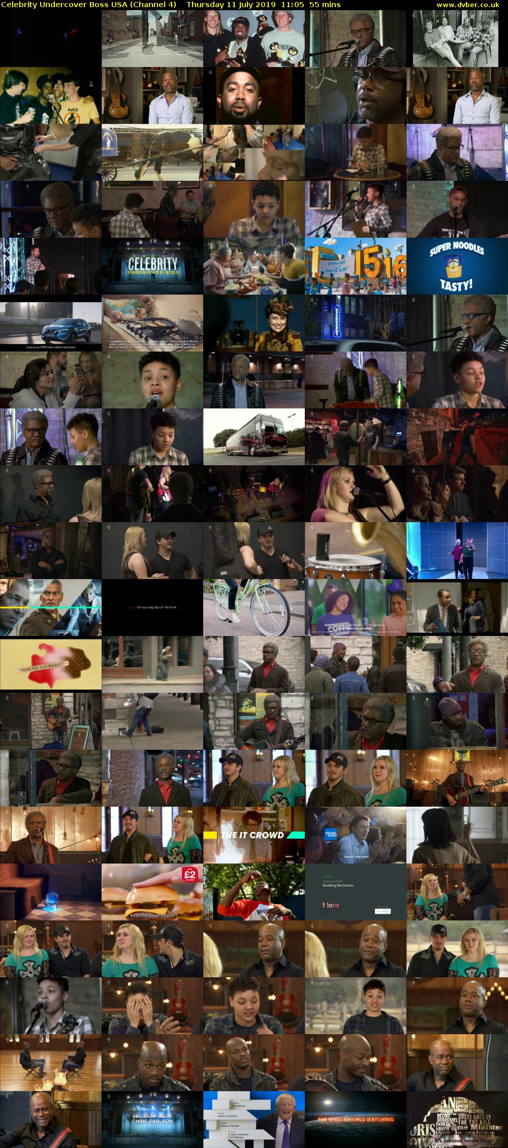 Celebrity Undercover Boss USA (Channel 4) Thursday 11 July 2019 11:05 - 12:00