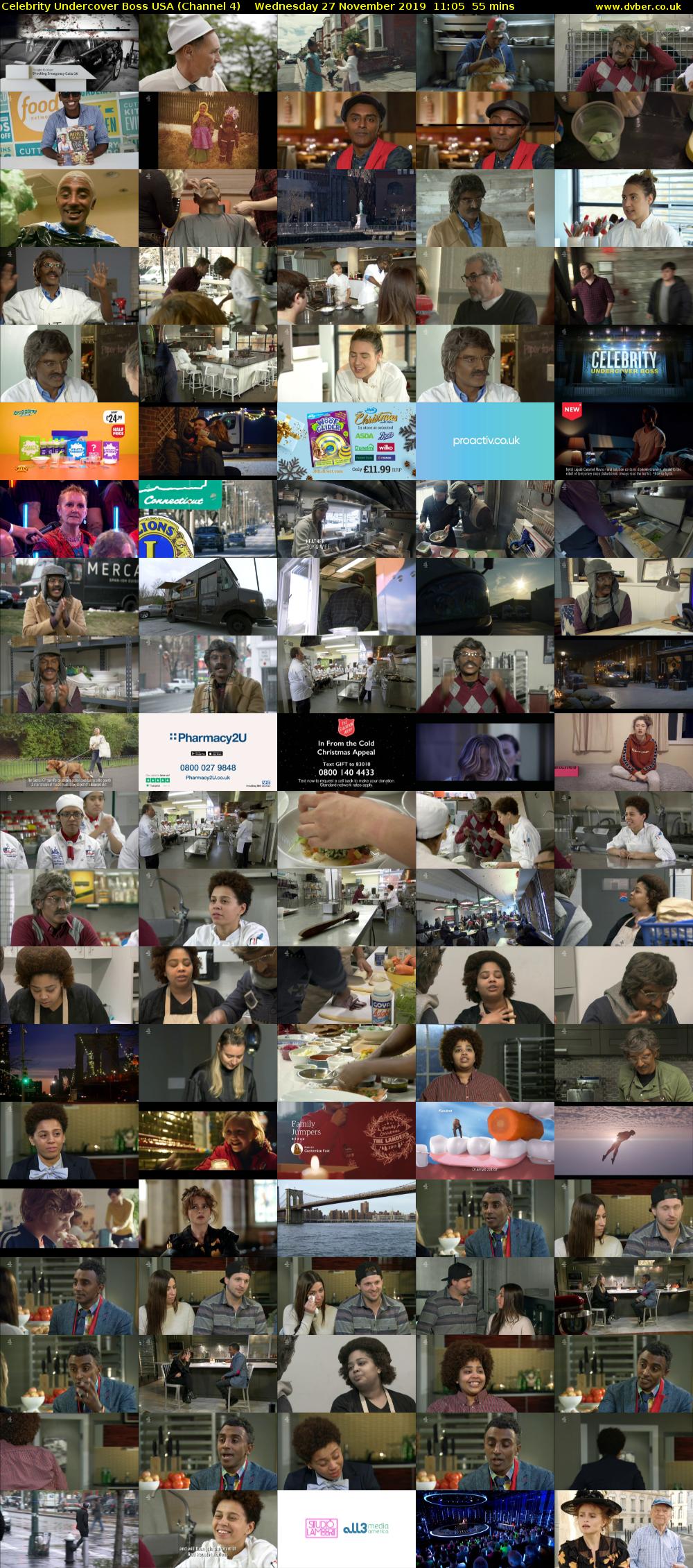Celebrity Undercover Boss USA (Channel 4) Wednesday 27 November 2019 11:05 - 12:00