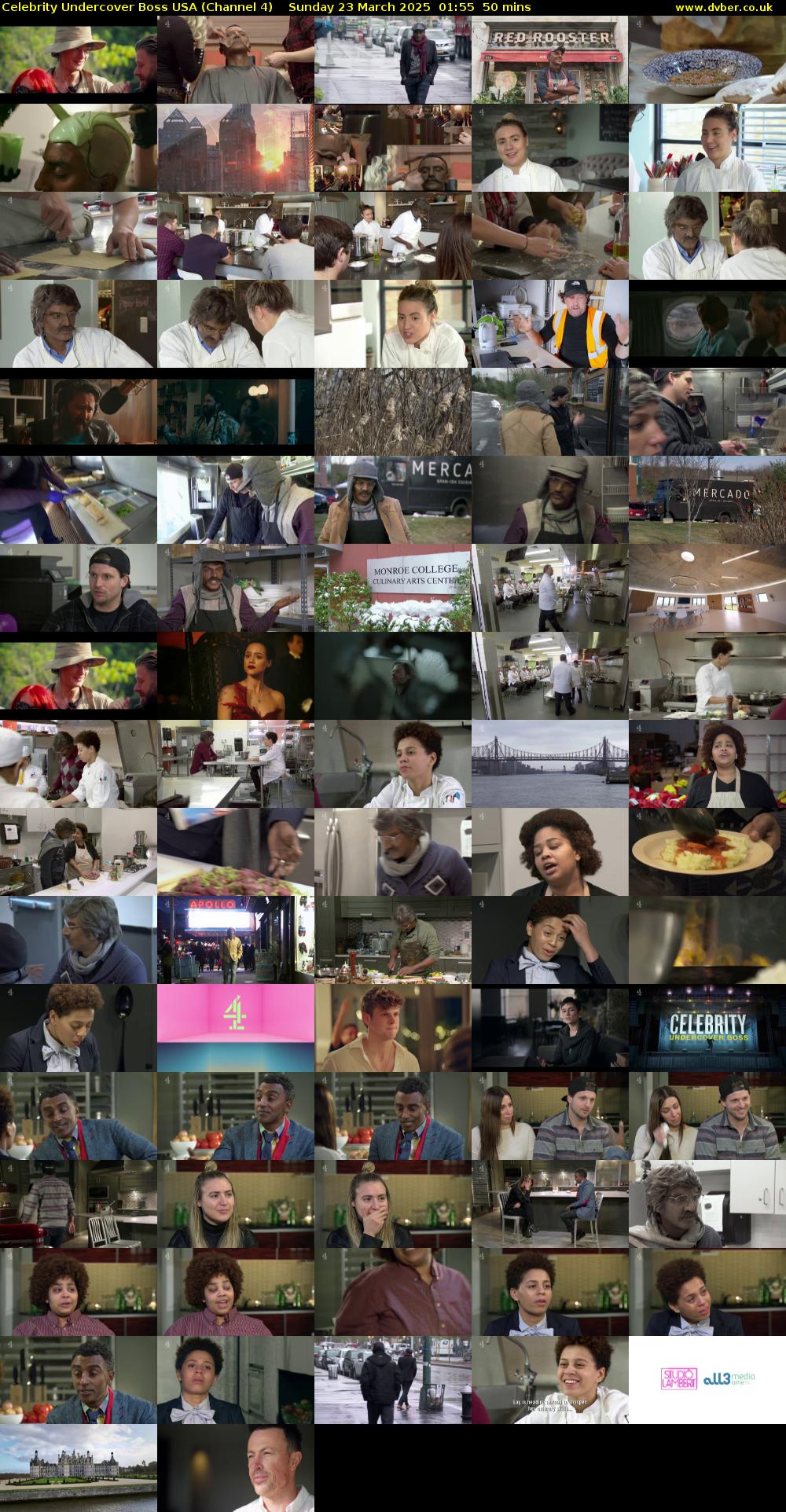 Celebrity Undercover Boss USA (Channel 4) Sunday 23 March 2025 01:55 - 02:45