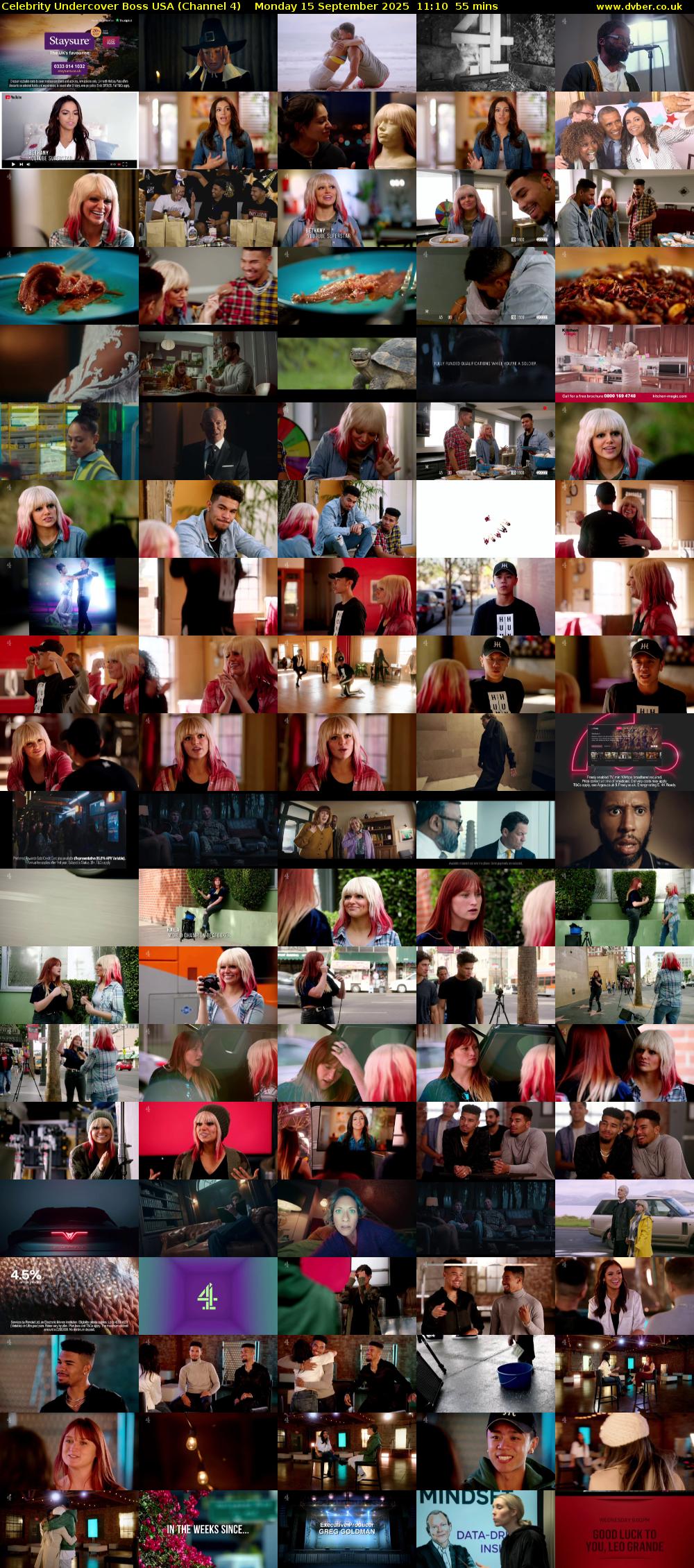 Celebrity Undercover Boss USA (Channel 4) Monday 15 September 2025 11:10 - 12:05