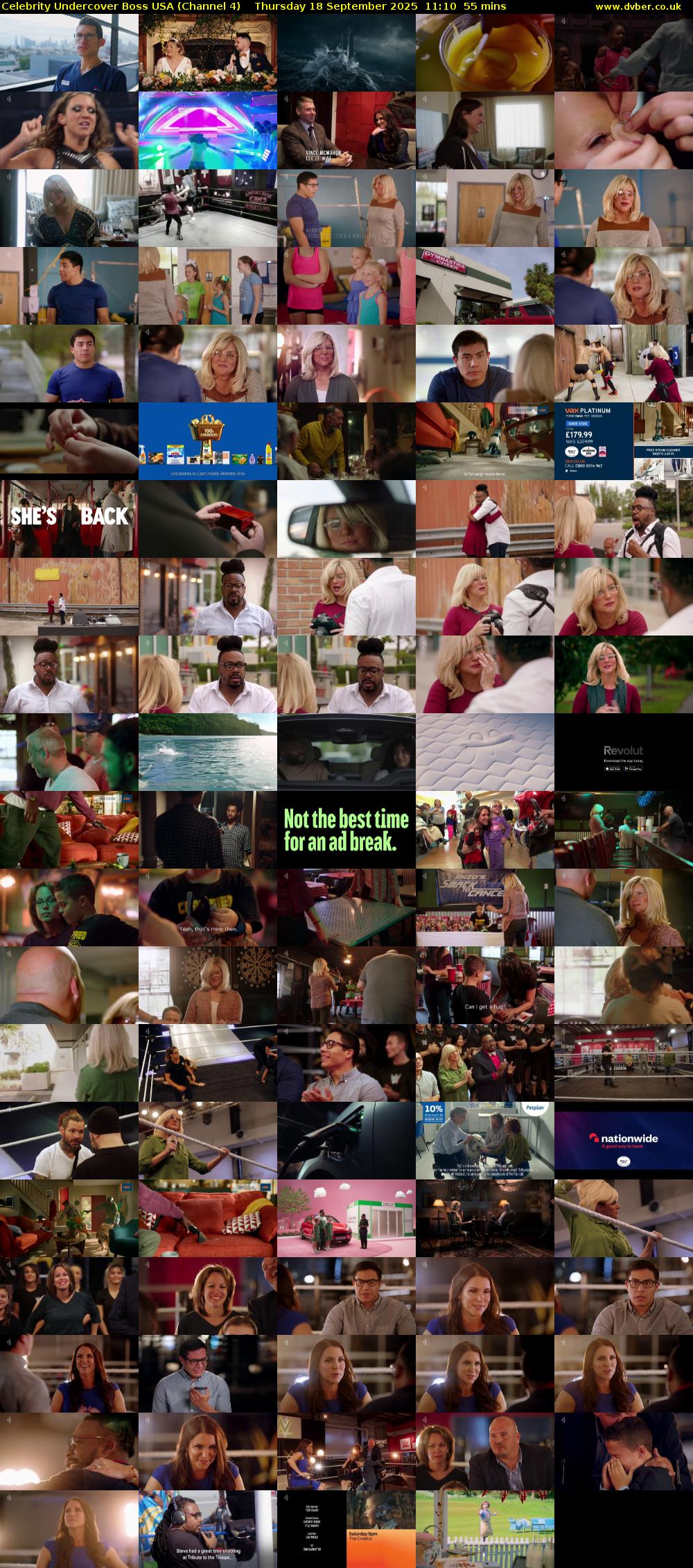 Celebrity Undercover Boss USA (Channel 4) Thursday 18 September 2025 11:10 - 12:05