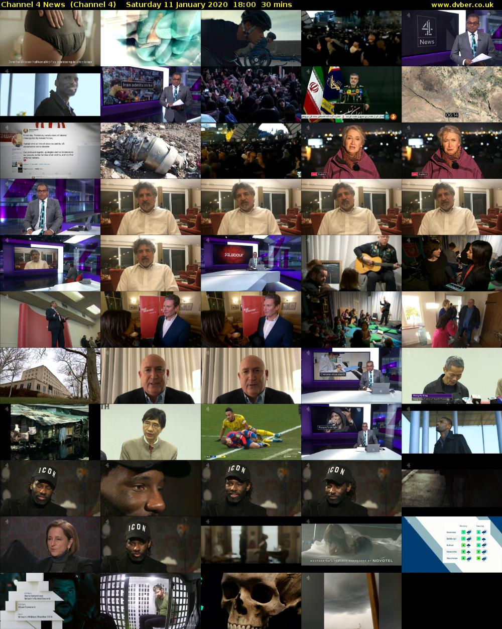 Channel 4 News  (Channel 4) Saturday 11 January 2020 18:00 - 18:30