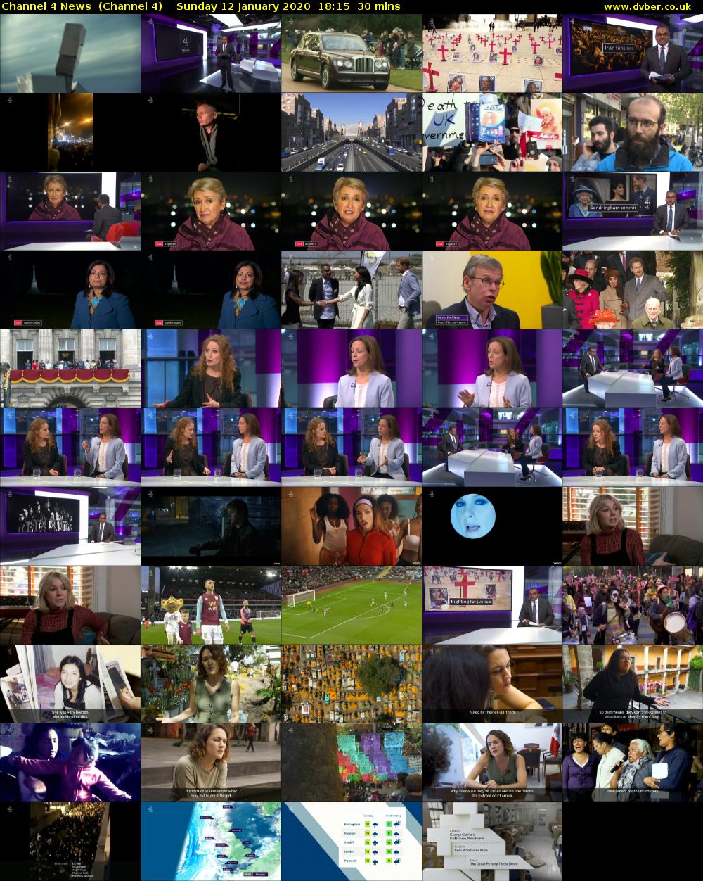 Channel 4 News  (Channel 4) Sunday 12 January 2020 18:15 - 18:45