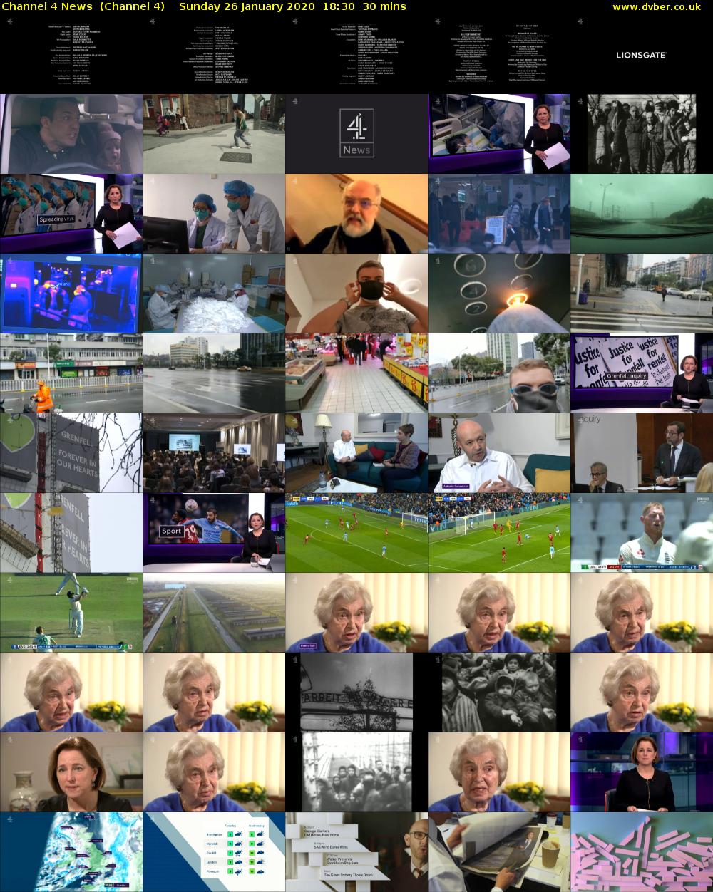 Channel 4 News  (Channel 4) Sunday 26 January 2020 18:30 - 19:00