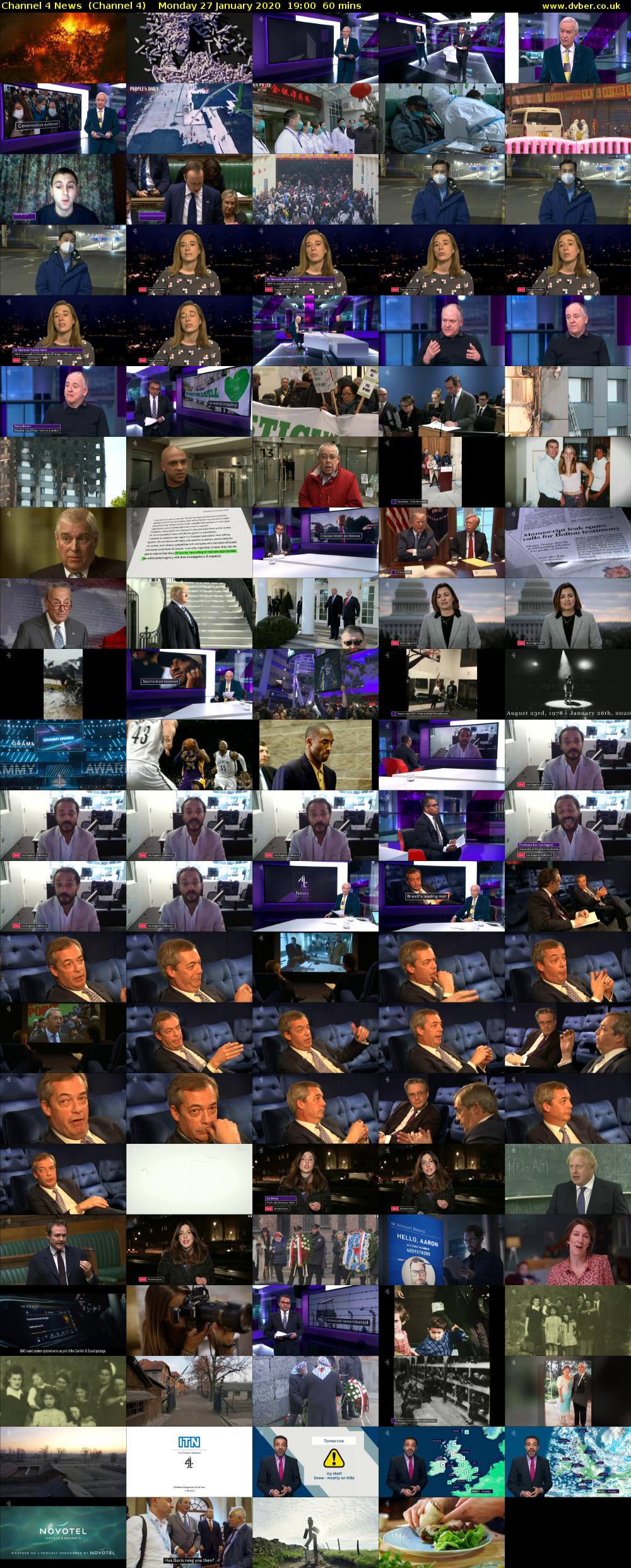 Channel 4 News  (Channel 4) Monday 27 January 2020 19:00 - 20:00