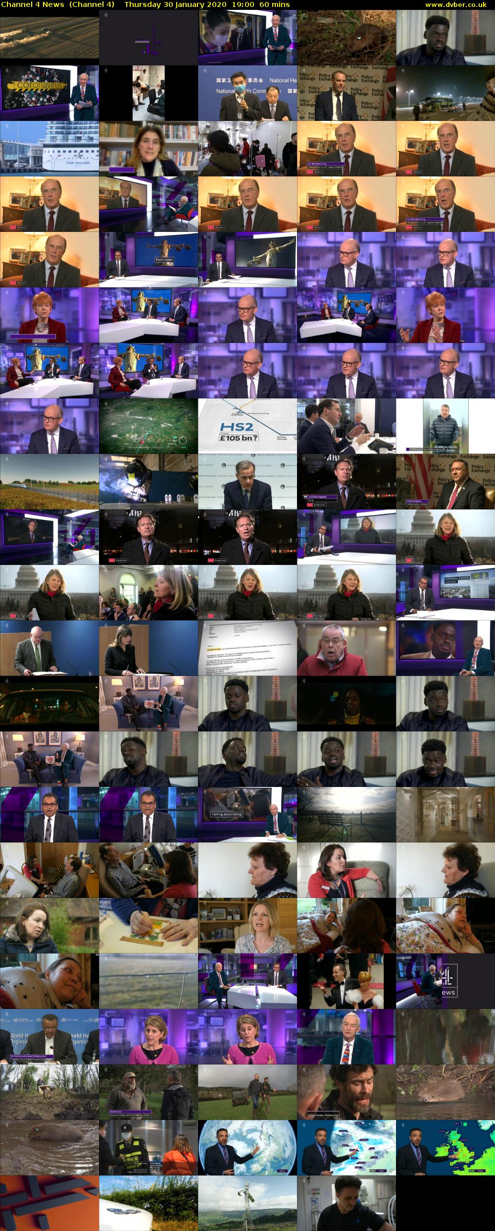 Channel 4 News  (Channel 4) Thursday 30 January 2020 19:00 - 20:00