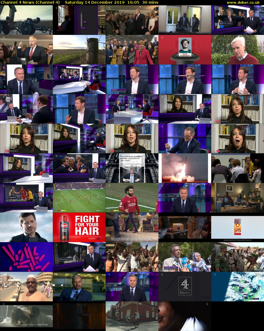 Channel 4 News (Channel 4) Saturday 14 December 2019 16:05 - 16:35