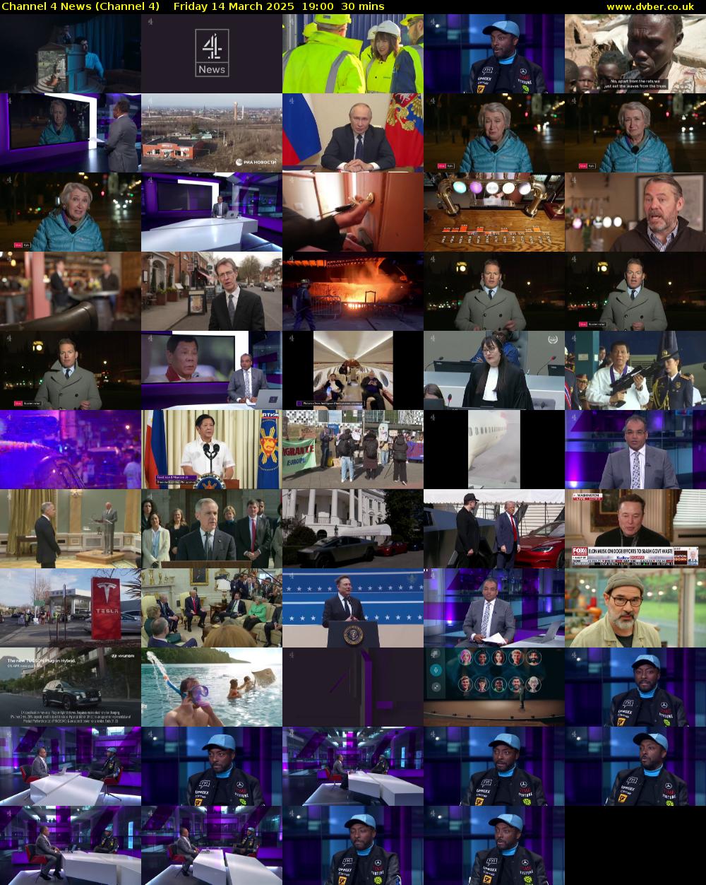 Channel 4 News (Channel 4) Friday 14 March 2025 19:00 - 19:30