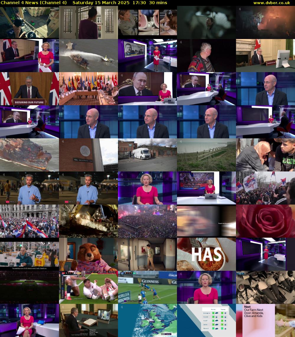Channel 4 News (Channel 4) Saturday 15 March 2025 17:30 - 18:00